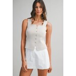 KNITTED SCOOPED NECK VEST TOP