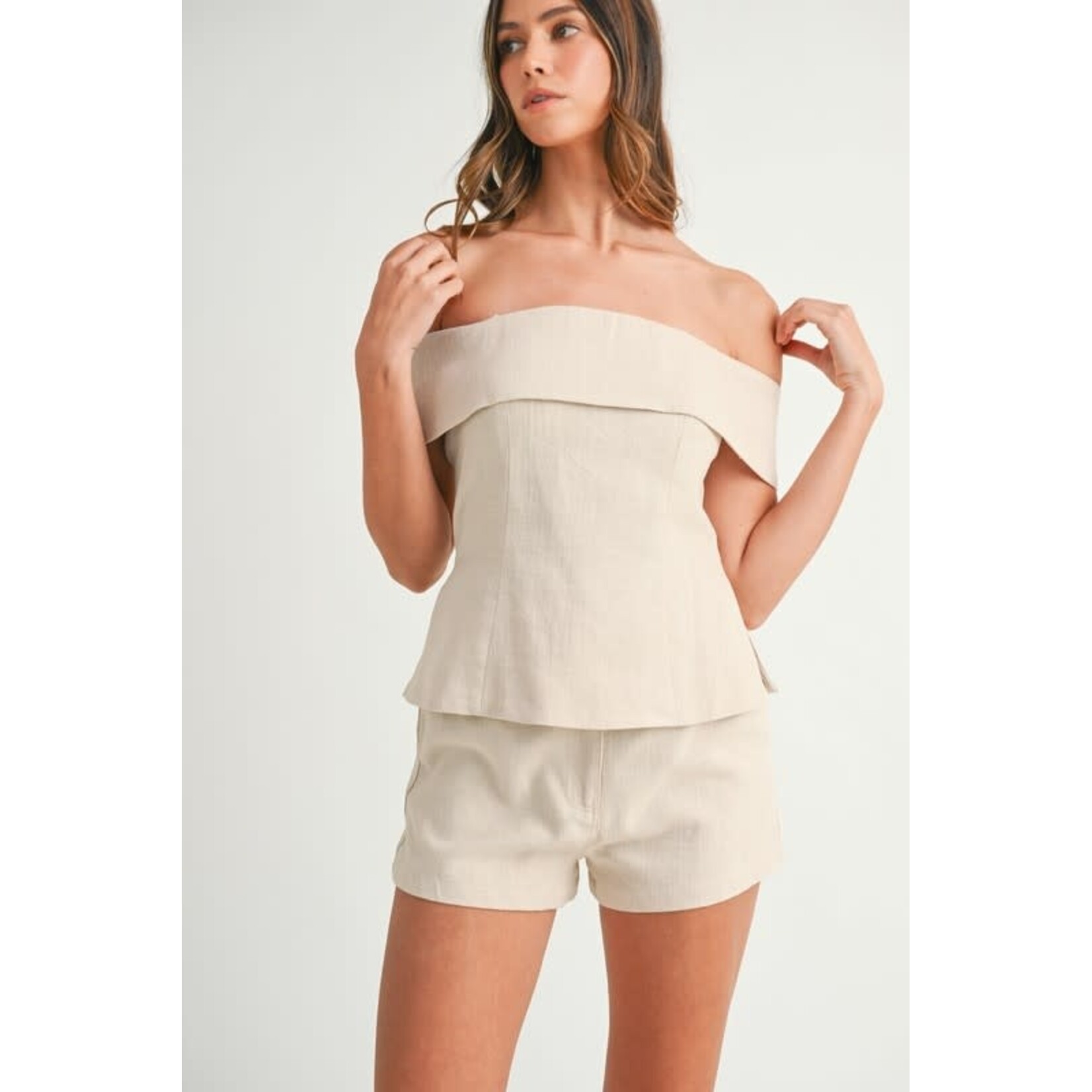 OFF THE SHOULDER TUNIC AND SHORTS SET