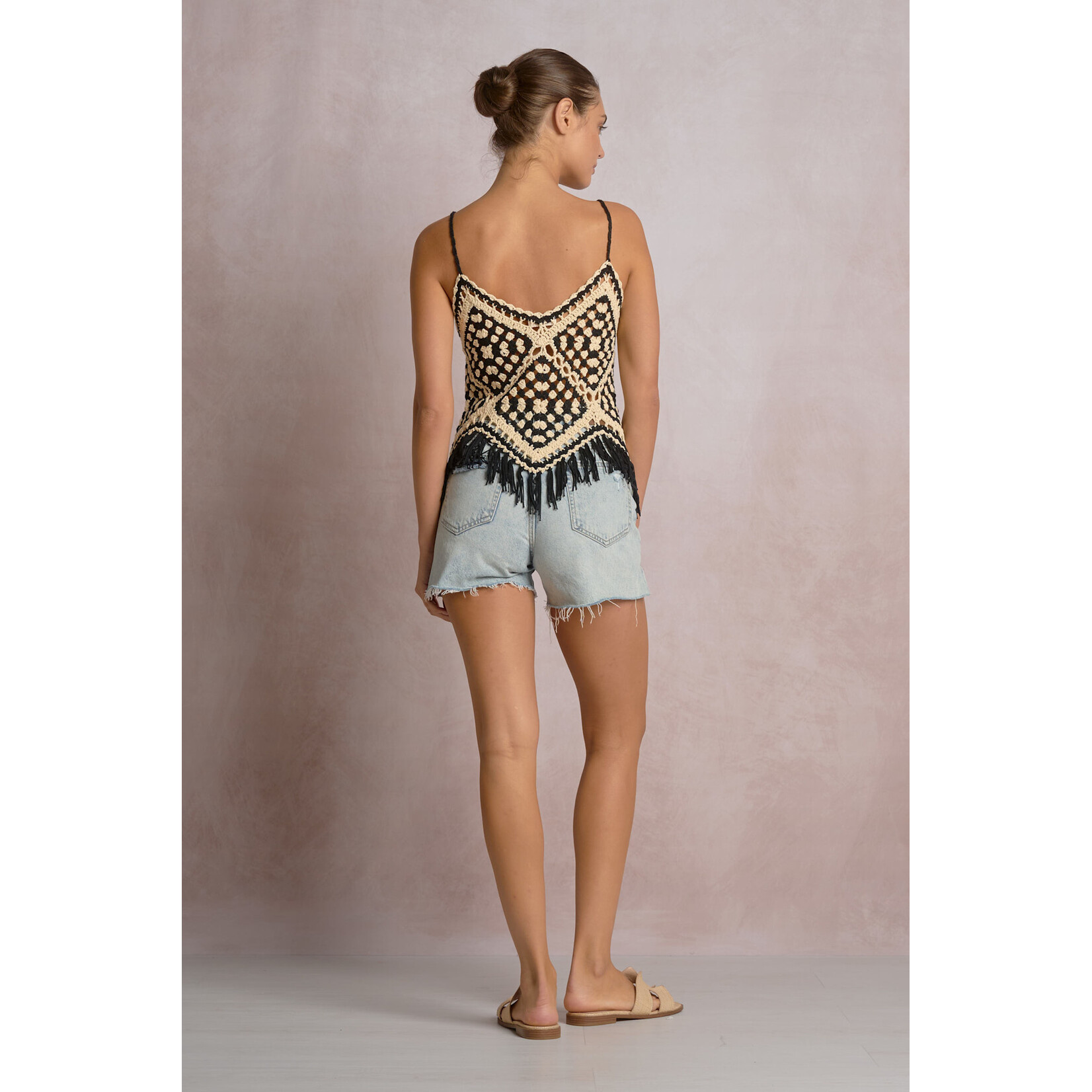 elan BLACK & WHITE  COMBO CROCHET TANK