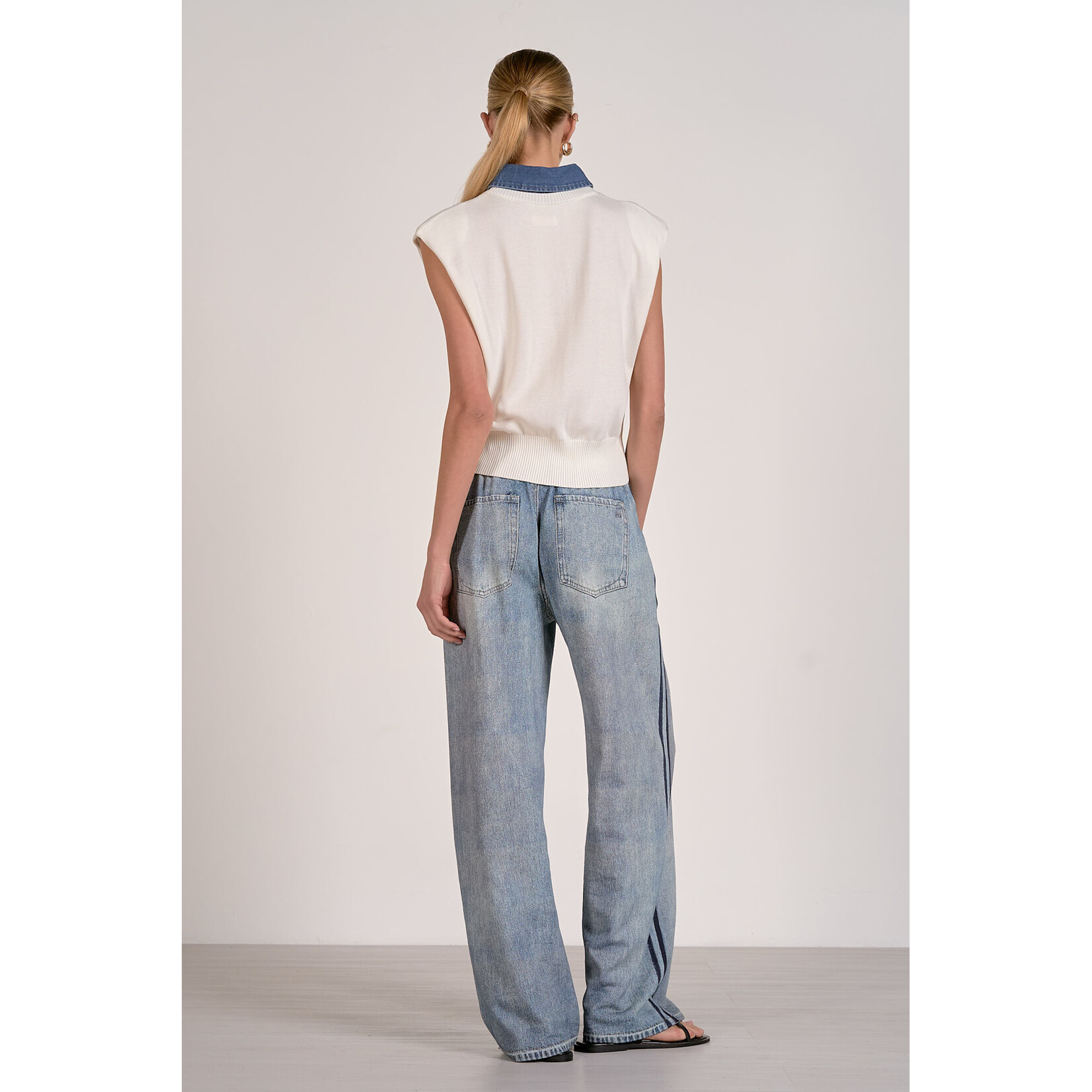 OFF WHITE DENIM INSERT VEST