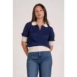 NAVY/CREAM KNIT POLO