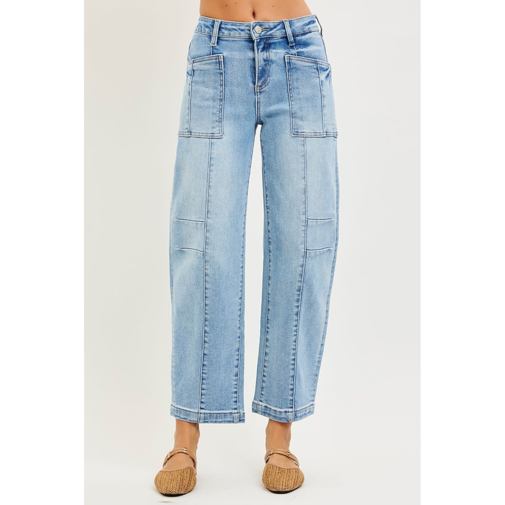 LIGHT WASH UTILITY BOYFRIEND JEANS