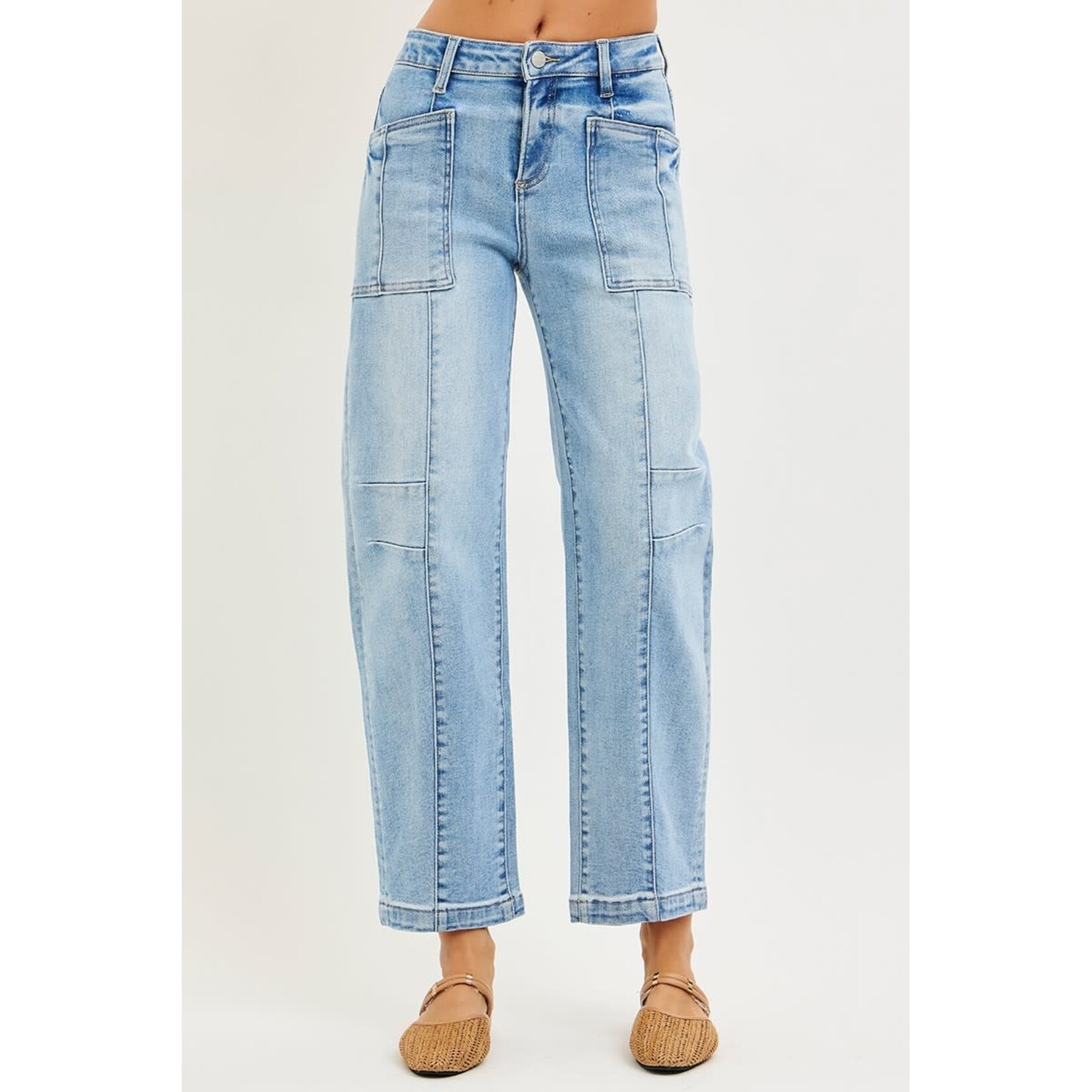 LIGHT WASH UTILITY BOYFRIEND JEANS
