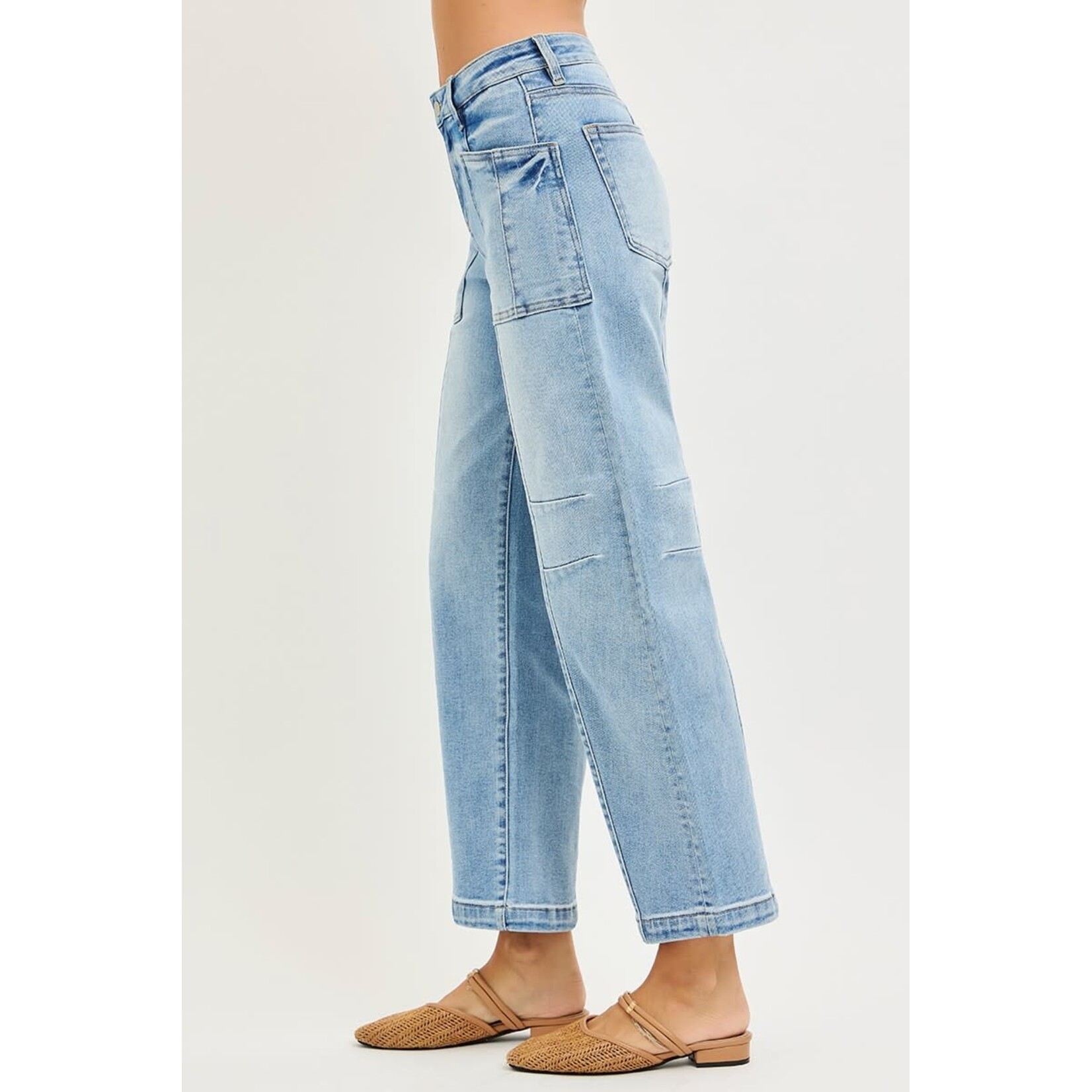 LIGHT WASH UTILITY BOYFRIEND JEANS