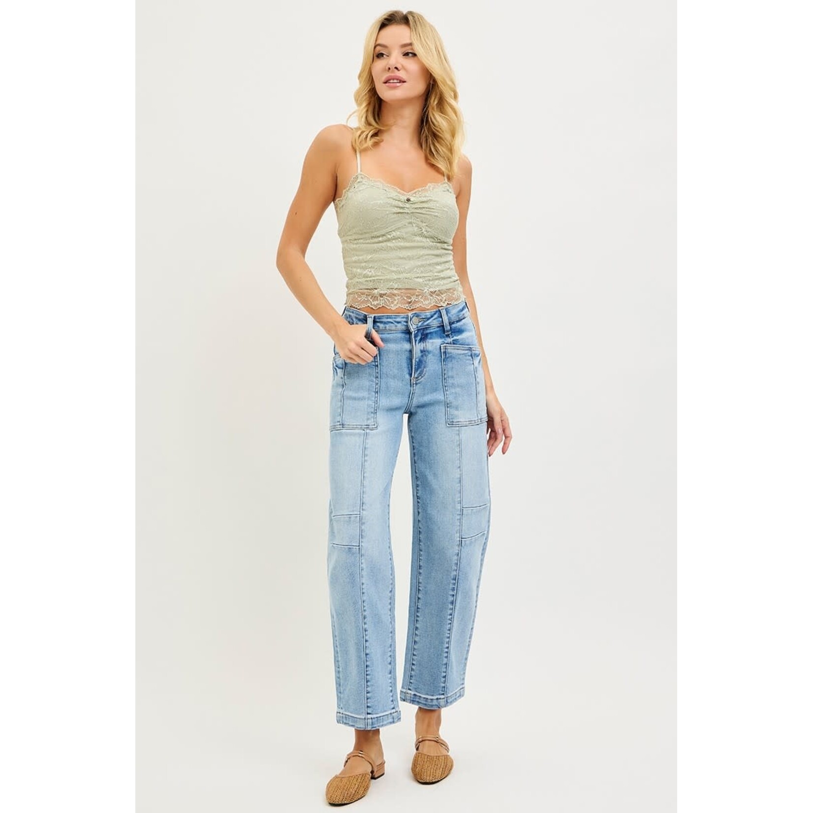 LIGHT WASH UTILITY BOYFRIEND JEANS