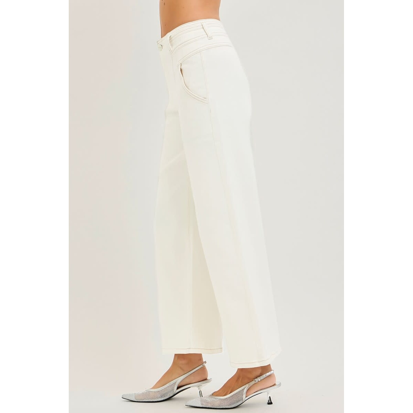 WHITE UTILITY WIDE LEG JEANS