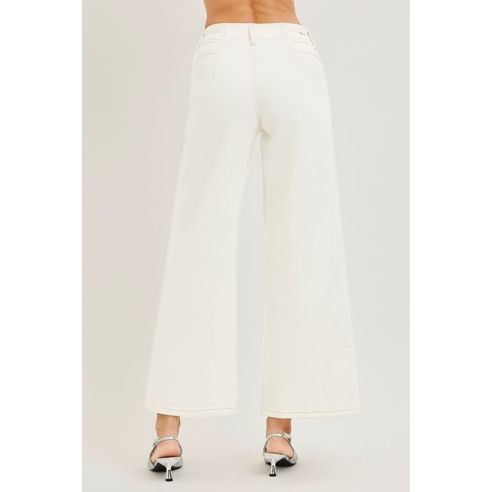 WHITE UTILITY WIDE LEG JEANS