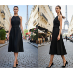 ELEGANT HALTER MIDI DRESS