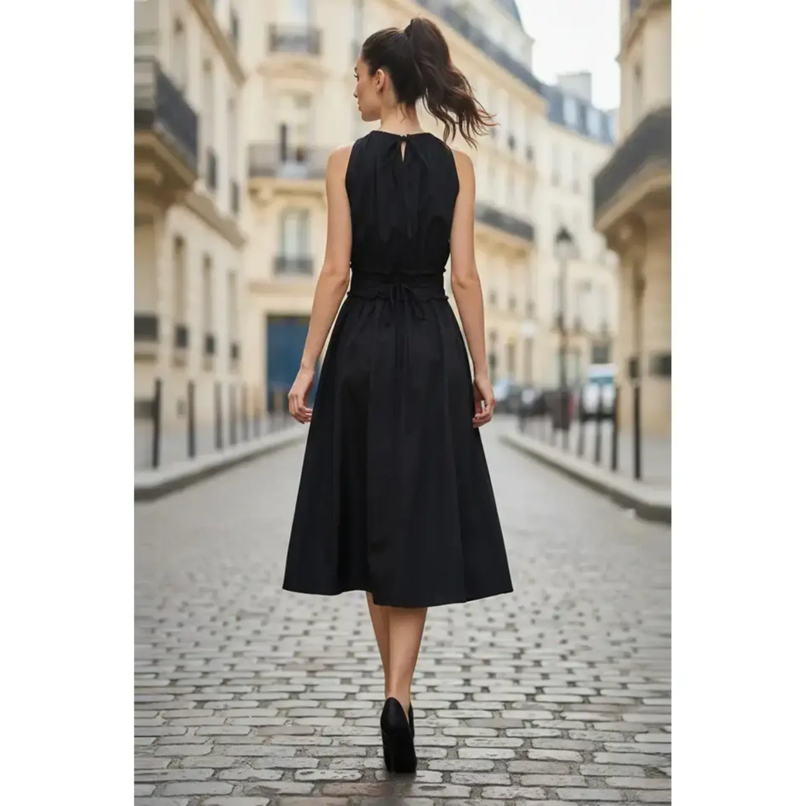 ELEGANT HALTER MIDI DRESS