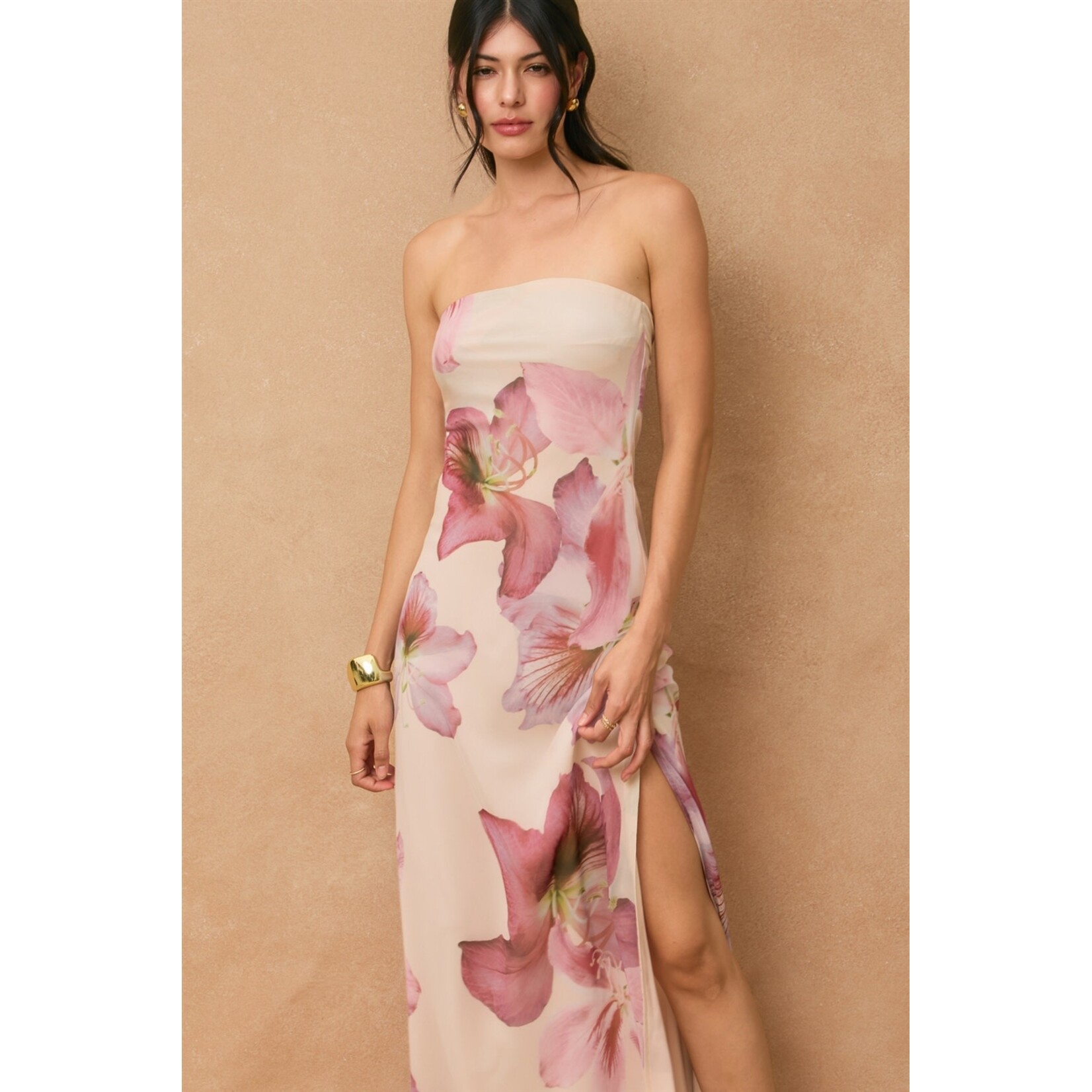 LAELIA ORCHID STRAPLESS MAXI DRESS