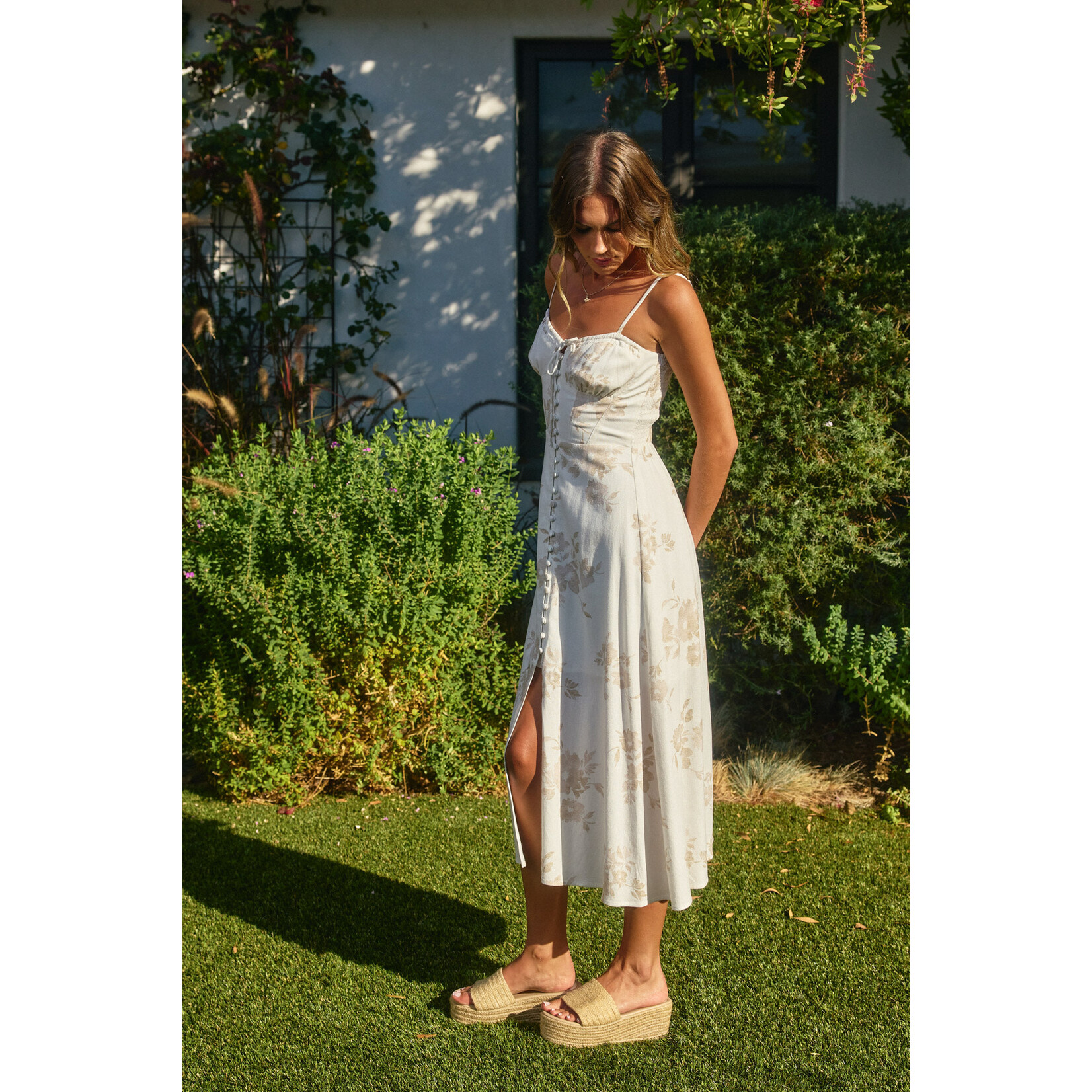ANTIQUE WHITE MIDI DRESS