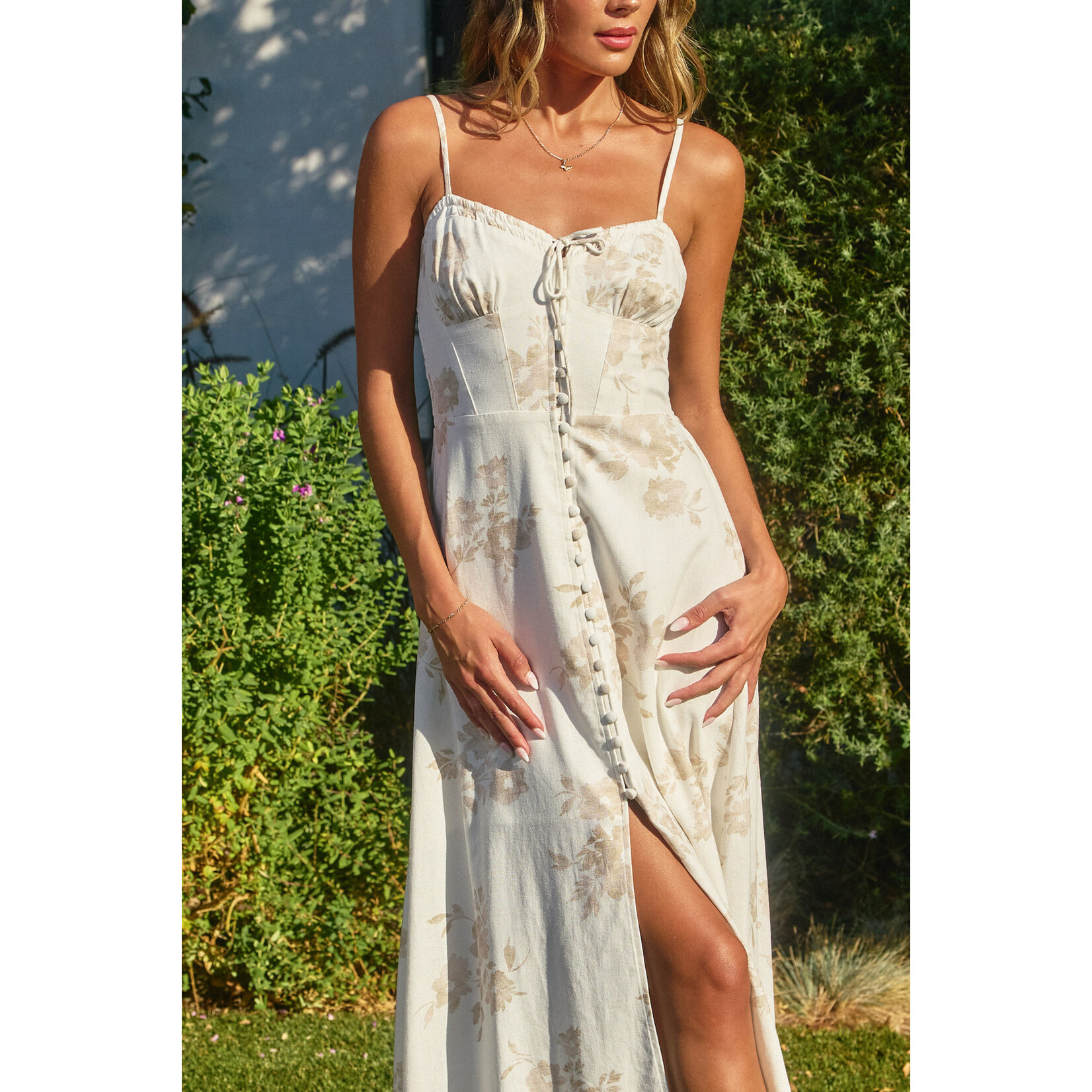 ANTIQUE WHITE MIDI DRESS