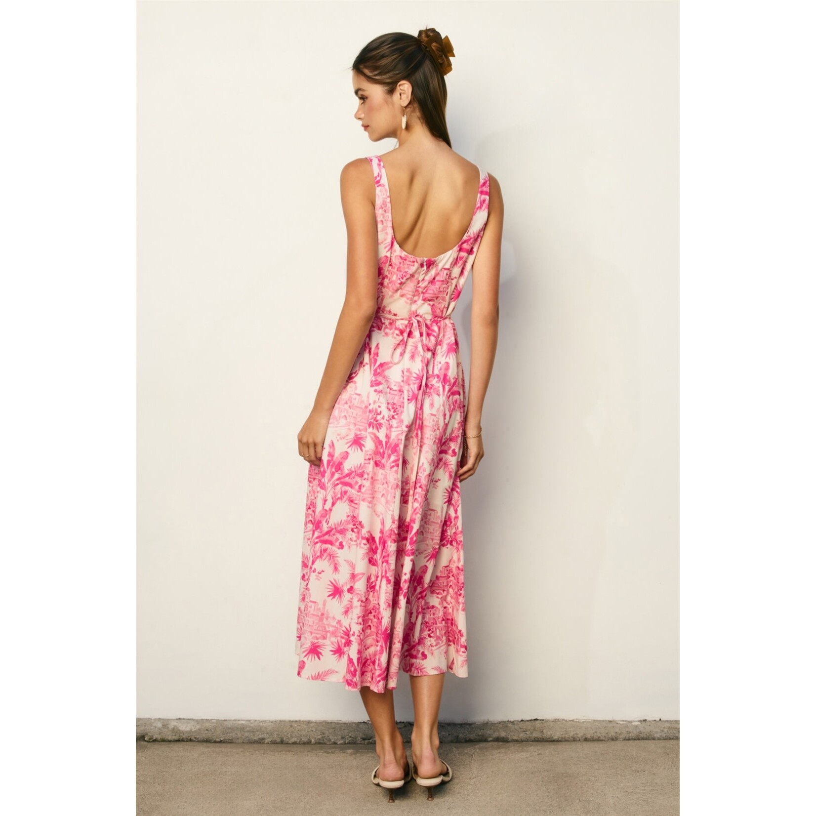 HIBISCUS PALM MIDI DRESS