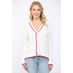 CABLE KNIT V-NECKLINE CARDIGAN
