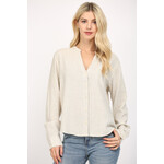 STRIPED V-NECK BLOUSE