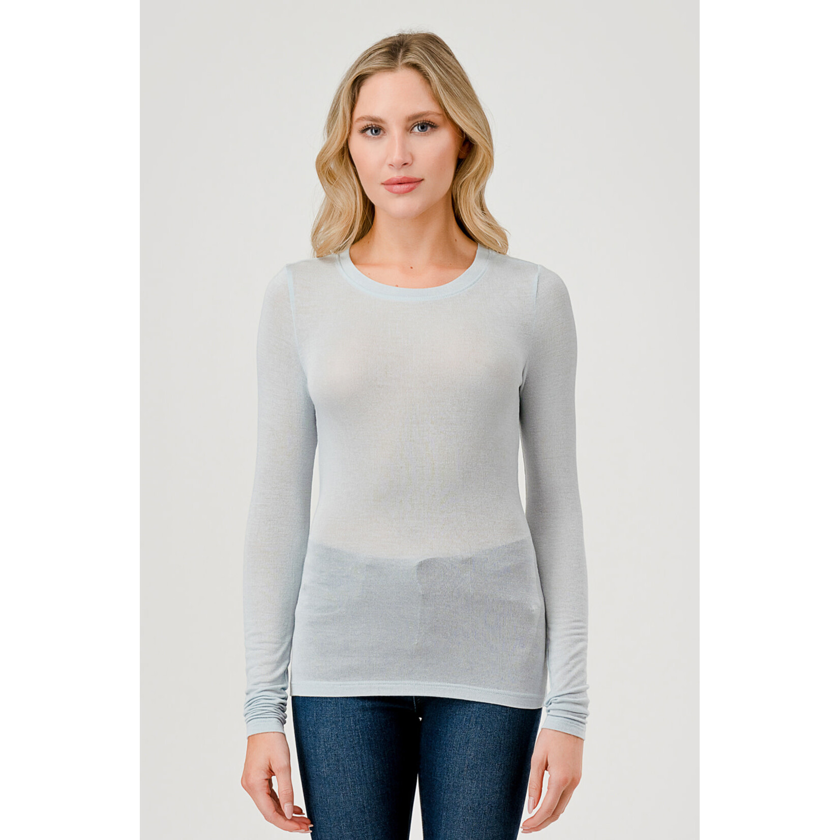 MESH LONG SLEEVE CREWNECK TEE