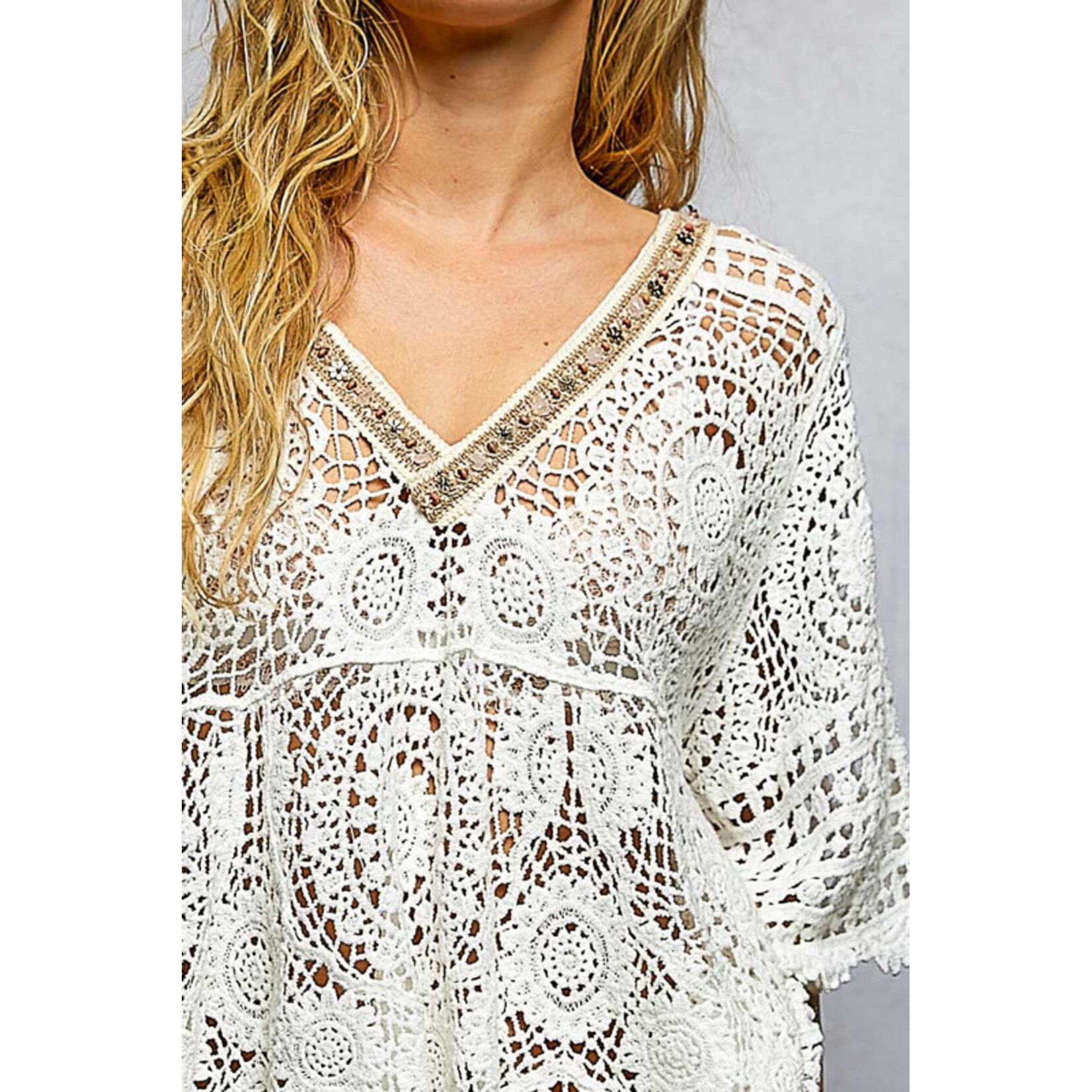OFF WHITE CROCHET TOP
