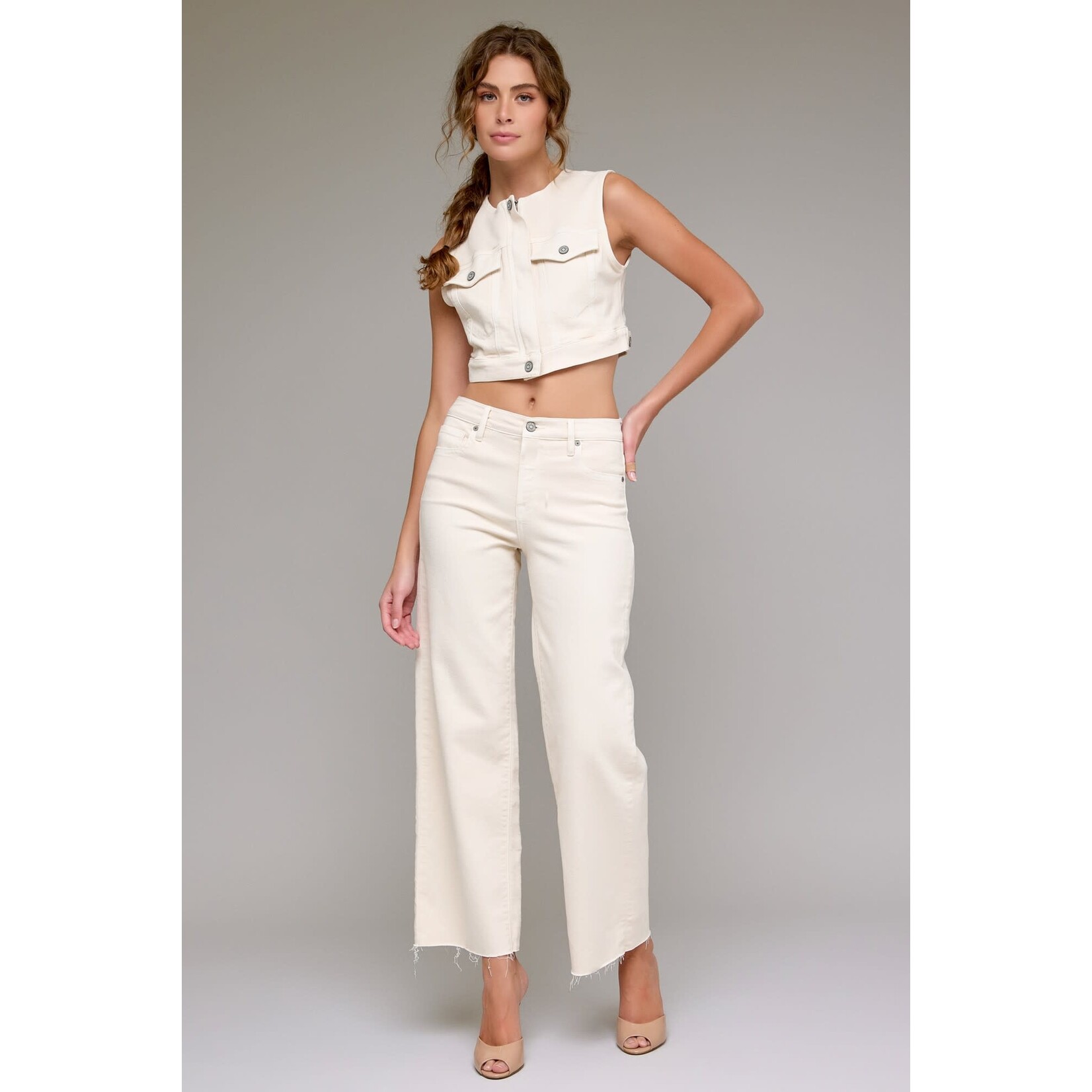 HIDDEN ECRU CLEAN STRETCH DAD JEAN