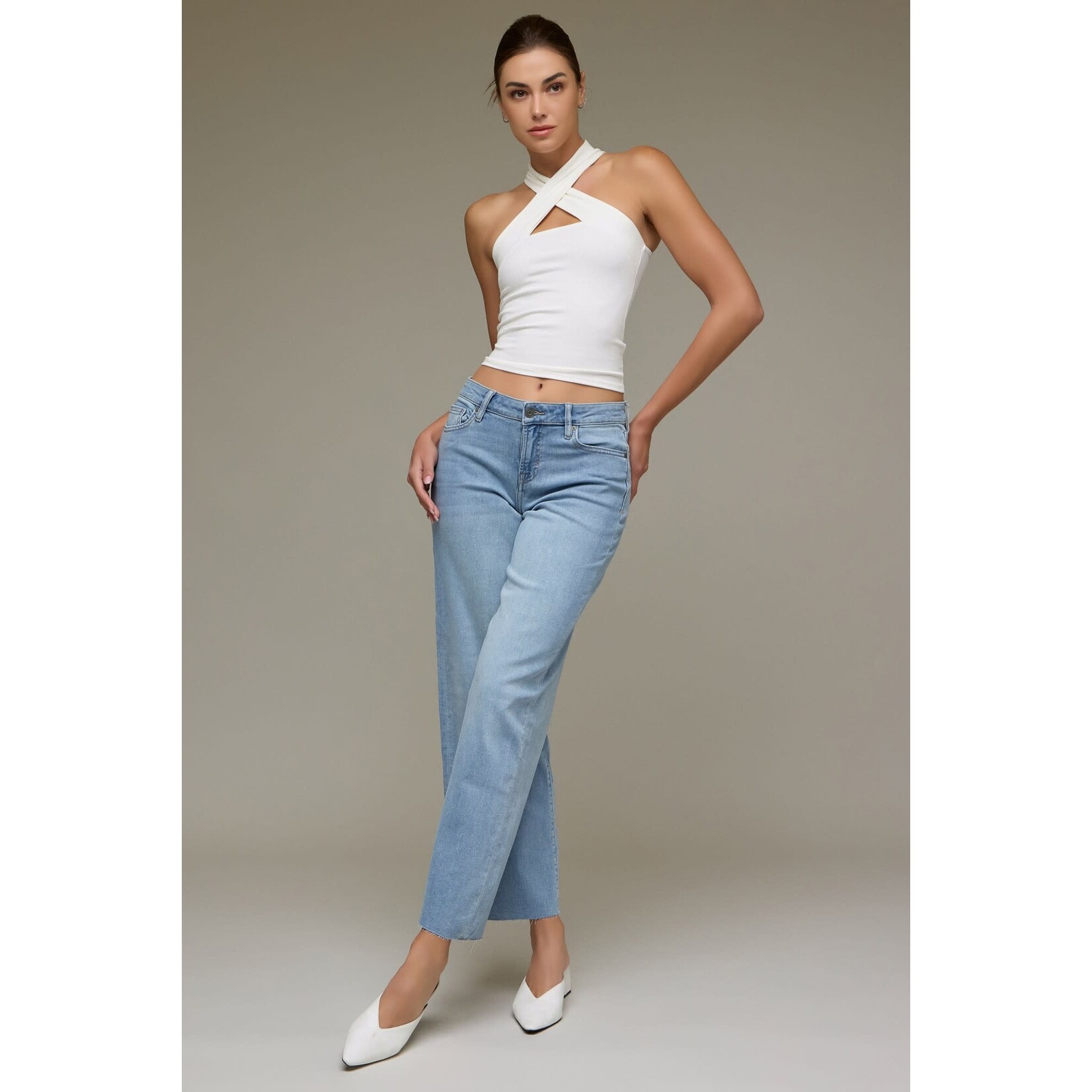 HIDDEN VINTAGE WASH MID RISE DAD JEAN