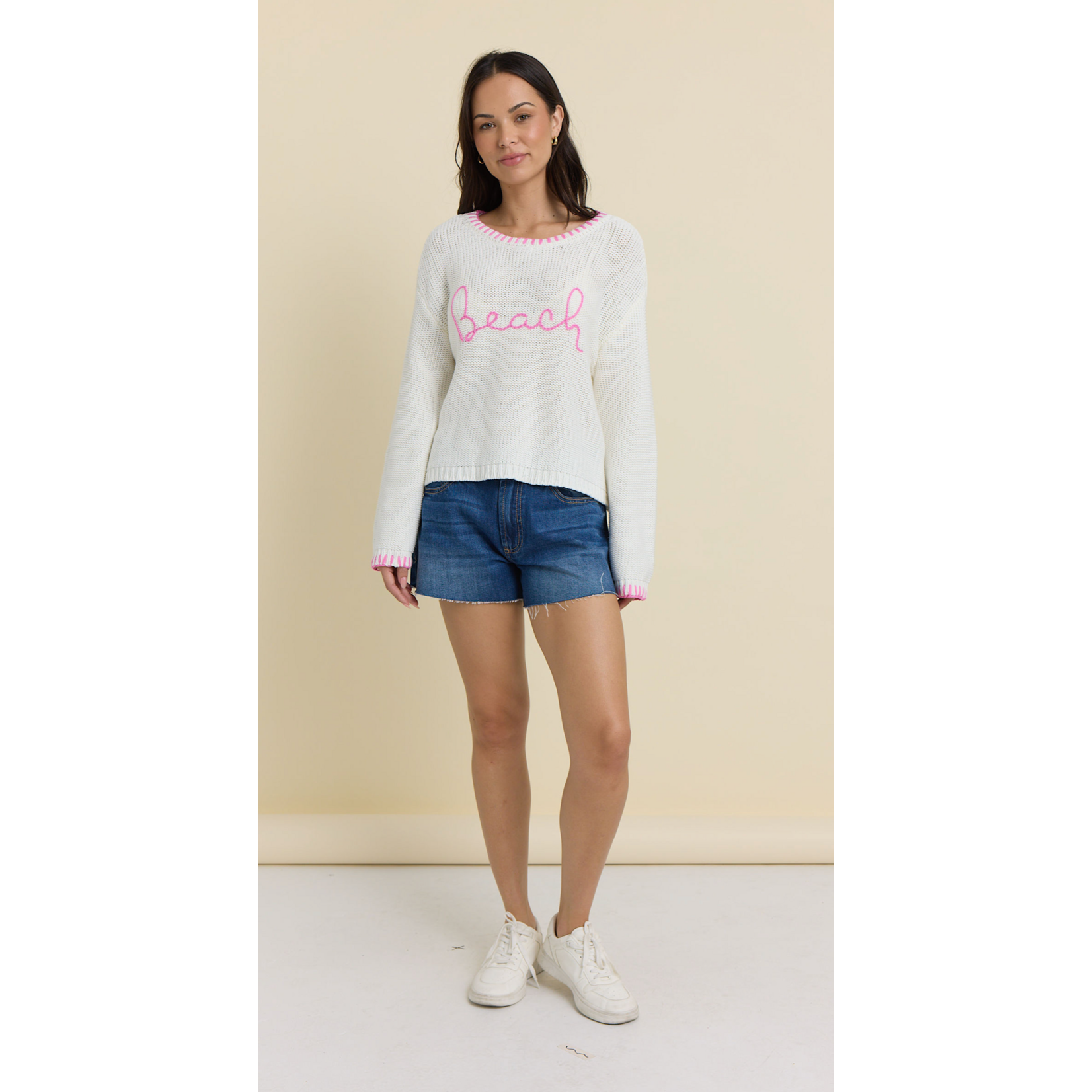 BEACH SWEATER W/ WHIP STITCH