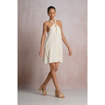 OFF WHITE HALTER MINI DRESS