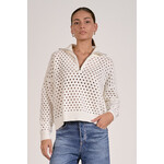 WHITE CROCHET QUARTER ZIP