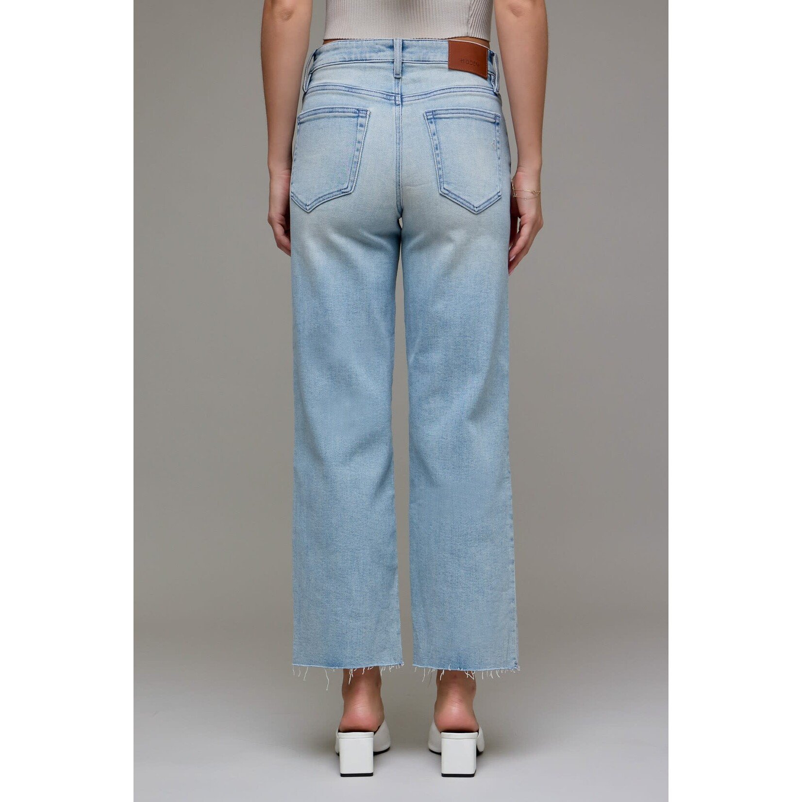 HIDDEN VINTAGE MID RISE CROP STRAIGHT JEANS