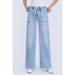 HIGH RISE DRAWSTRING WIDE LEG JEANS