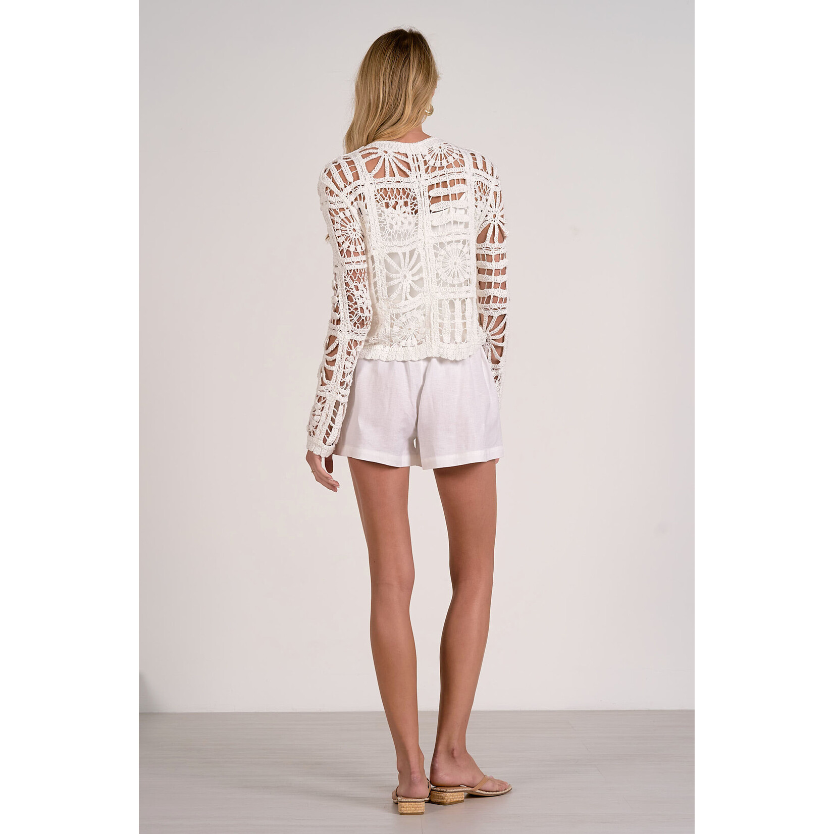 WHITE CROCHET CARDIGAN
