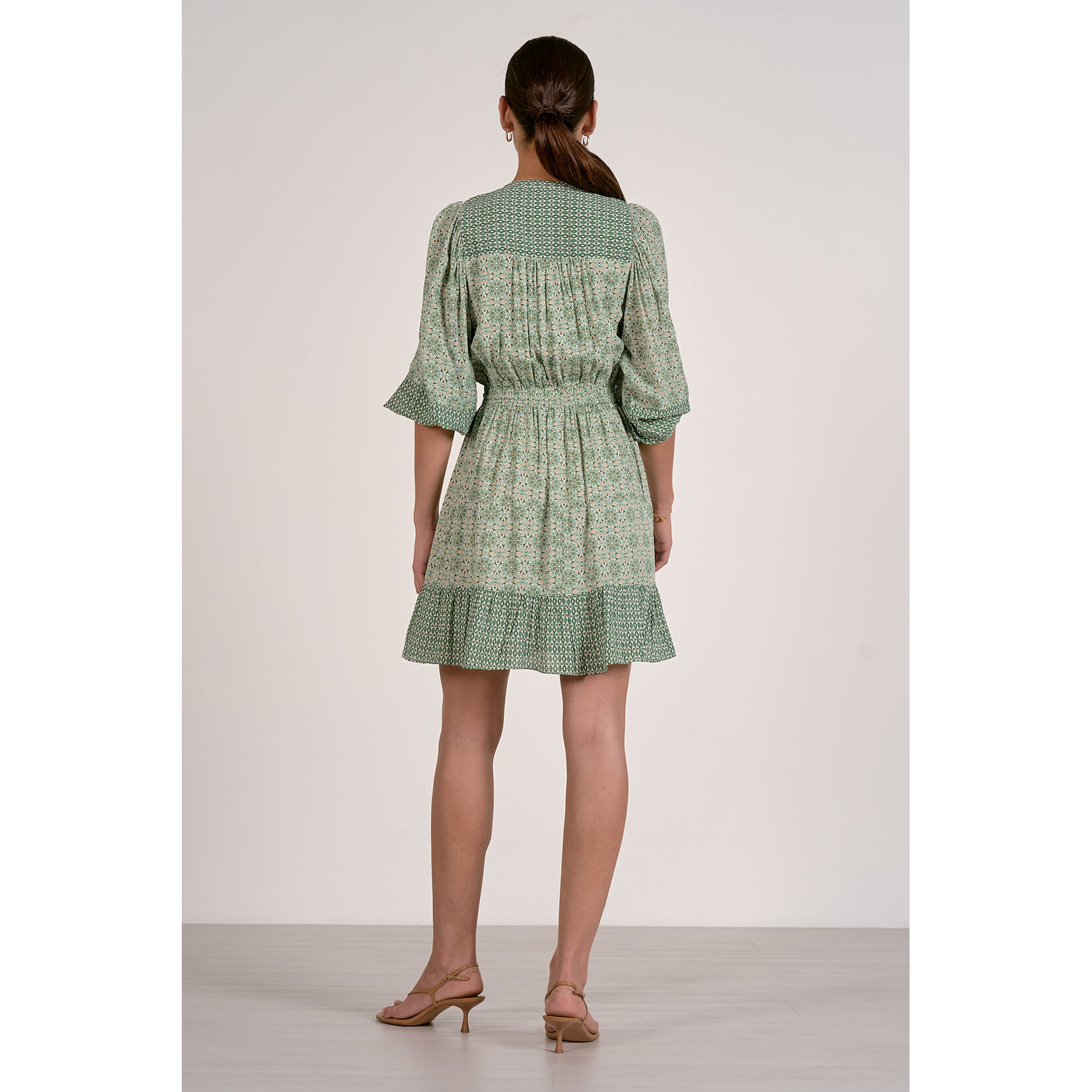 elan GREEN BOHO MINI DRESS