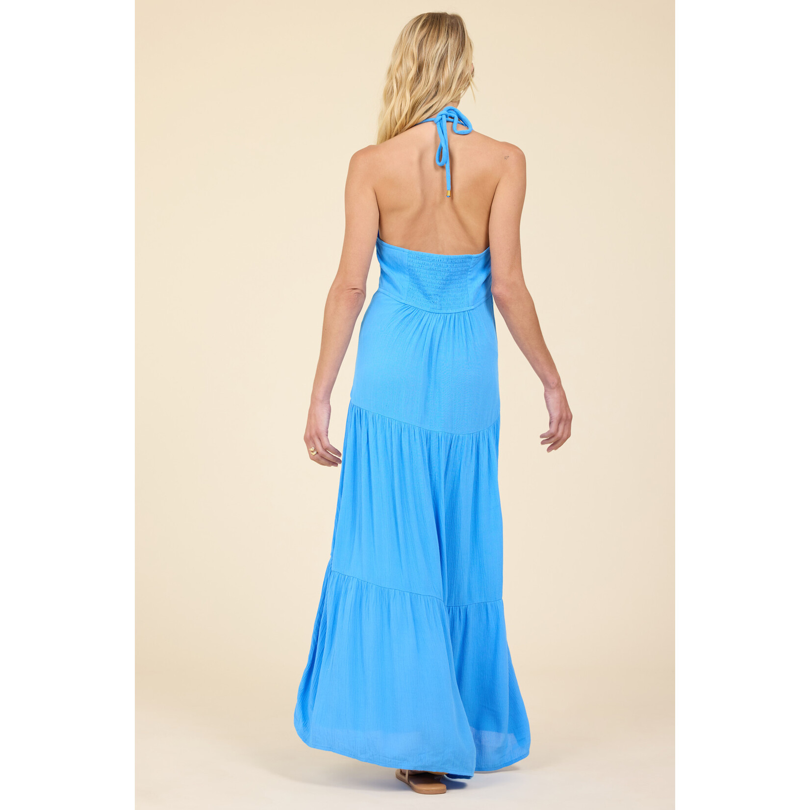 Vintage Havana HALTER DRESS W/ GOLD TRIM DETAIL