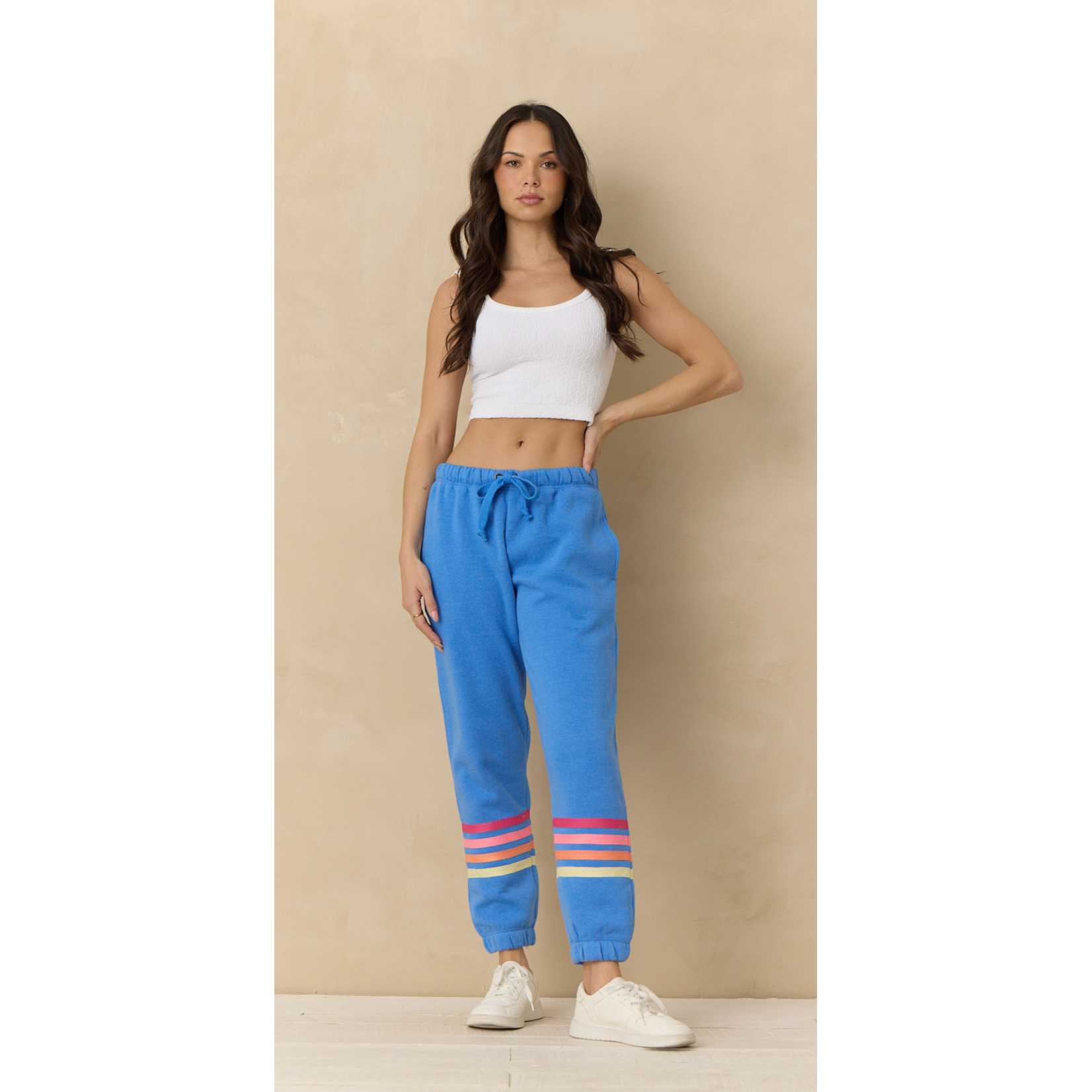 STRIPE HEATHER FLEECE JOGGER