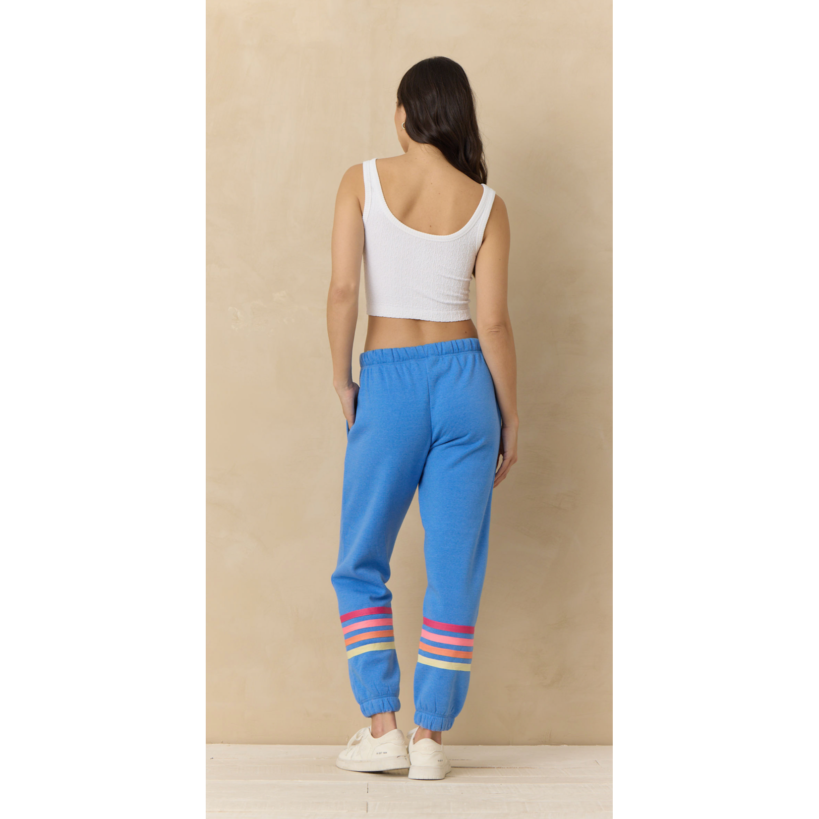 STRIPE HEATHER FLEECE JOGGER