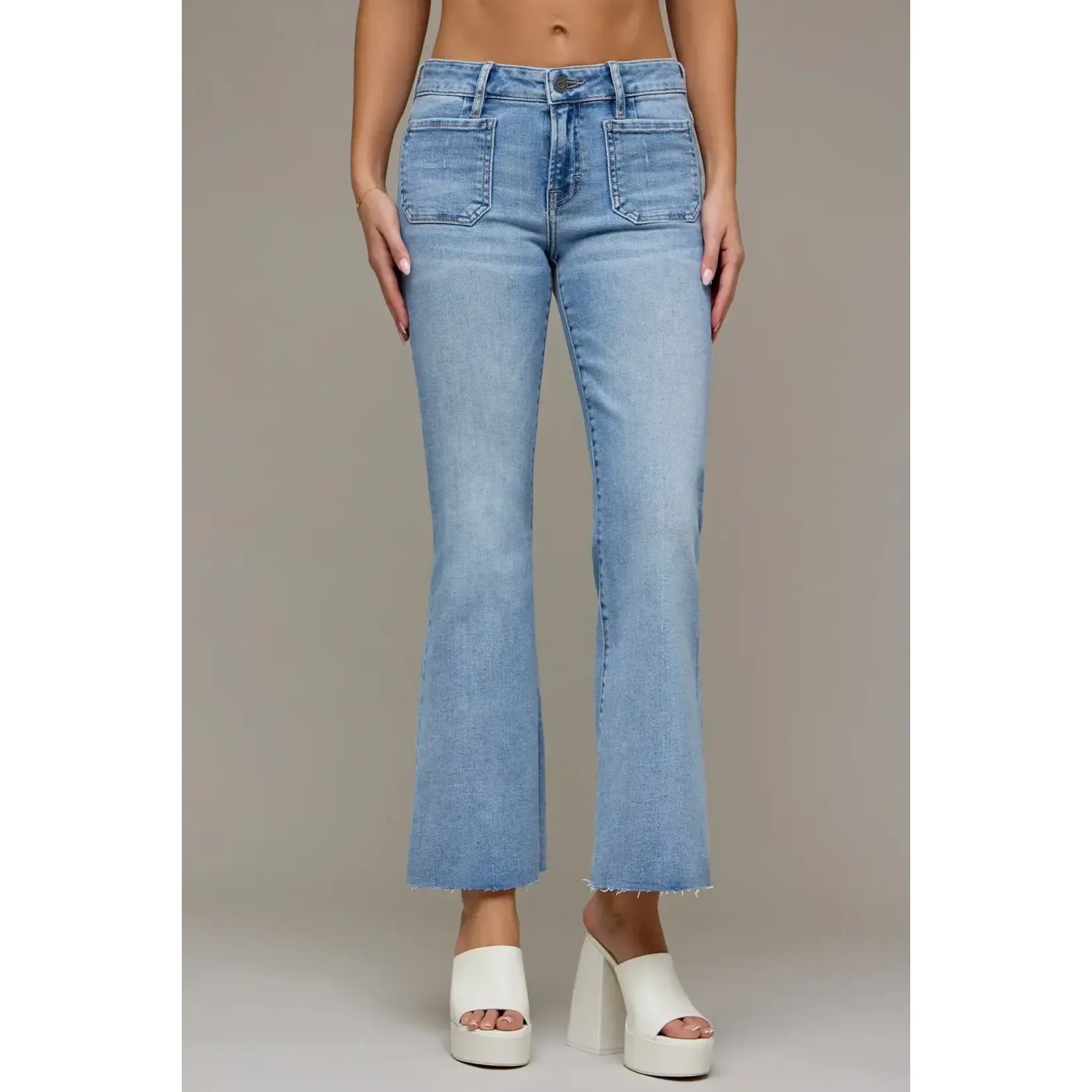 HIDDEN LOW RISE FRONT POCKET JEANS