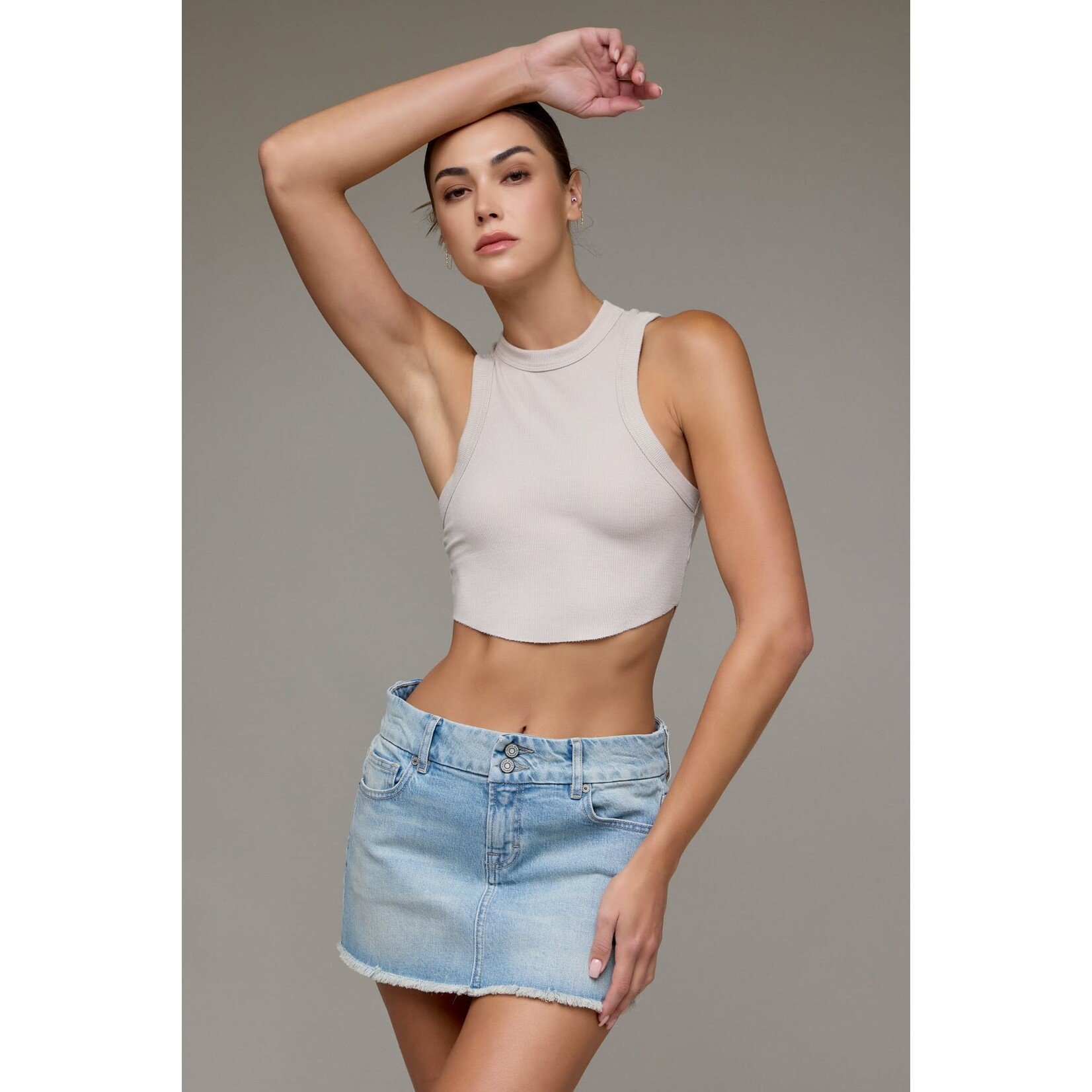 HIDDEN LIGHT WASH MICRO MINI SKIRT