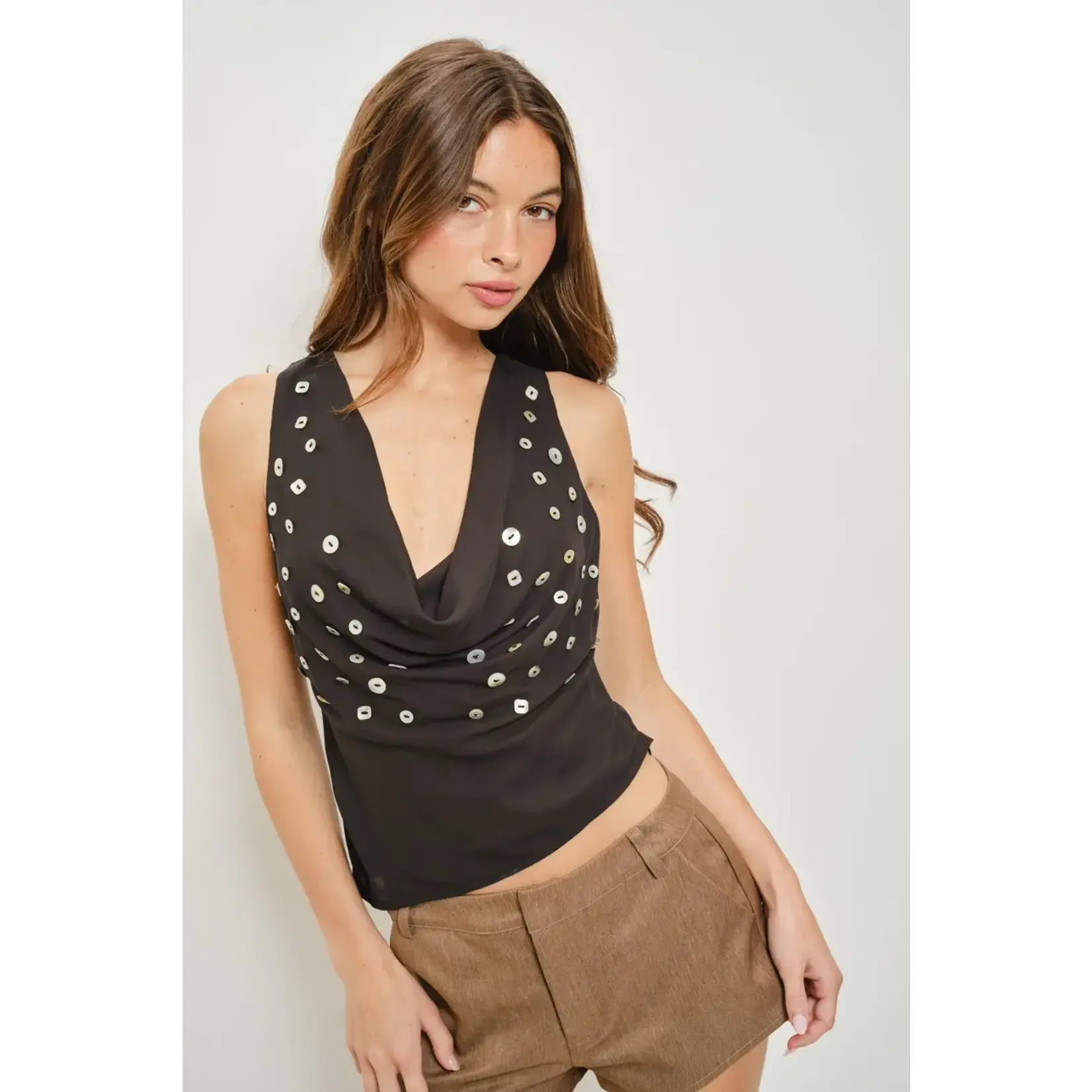 THE SYDNEY COWL NECK TOP