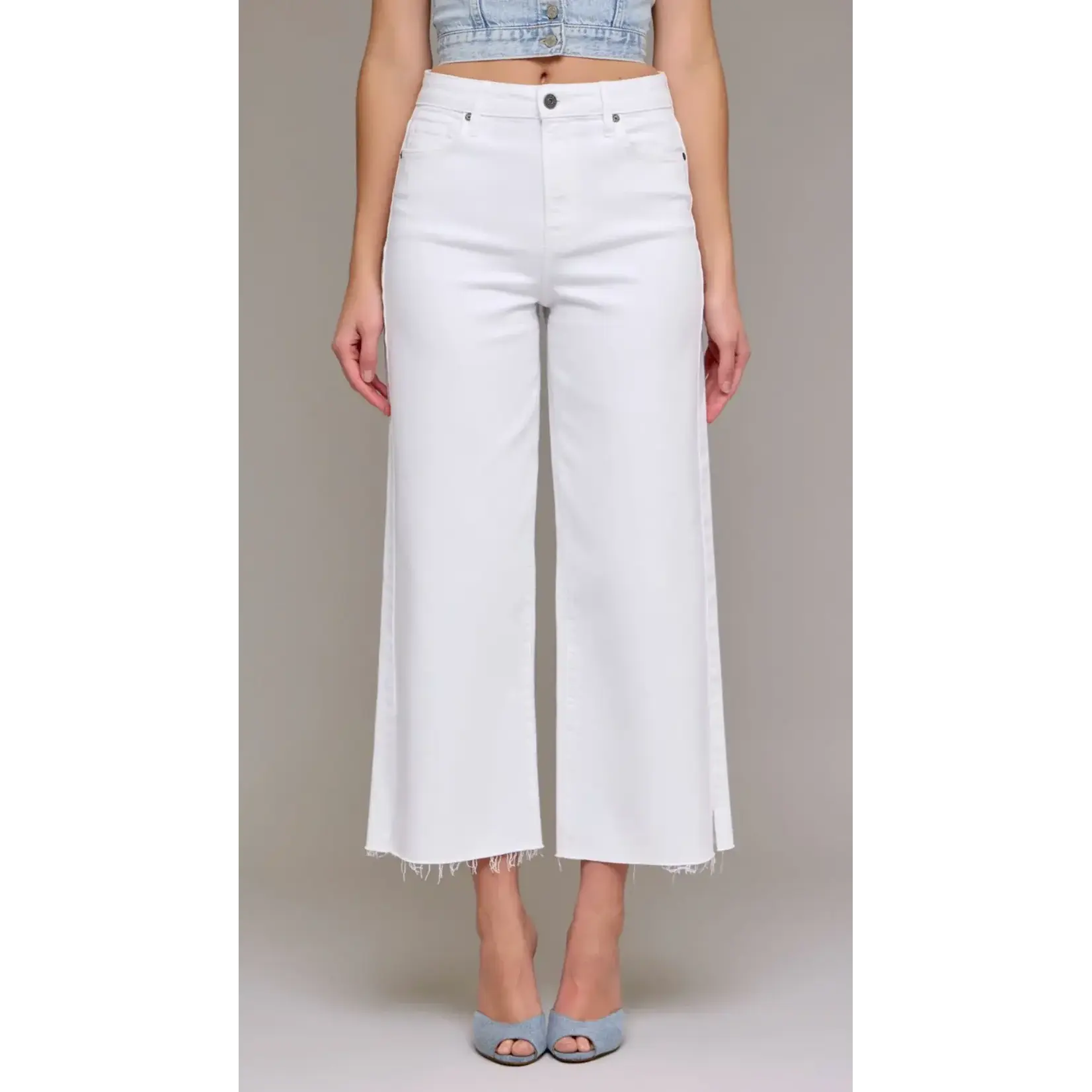 HIDDEN CLEAN CROPPED WIDE LEG JEANS