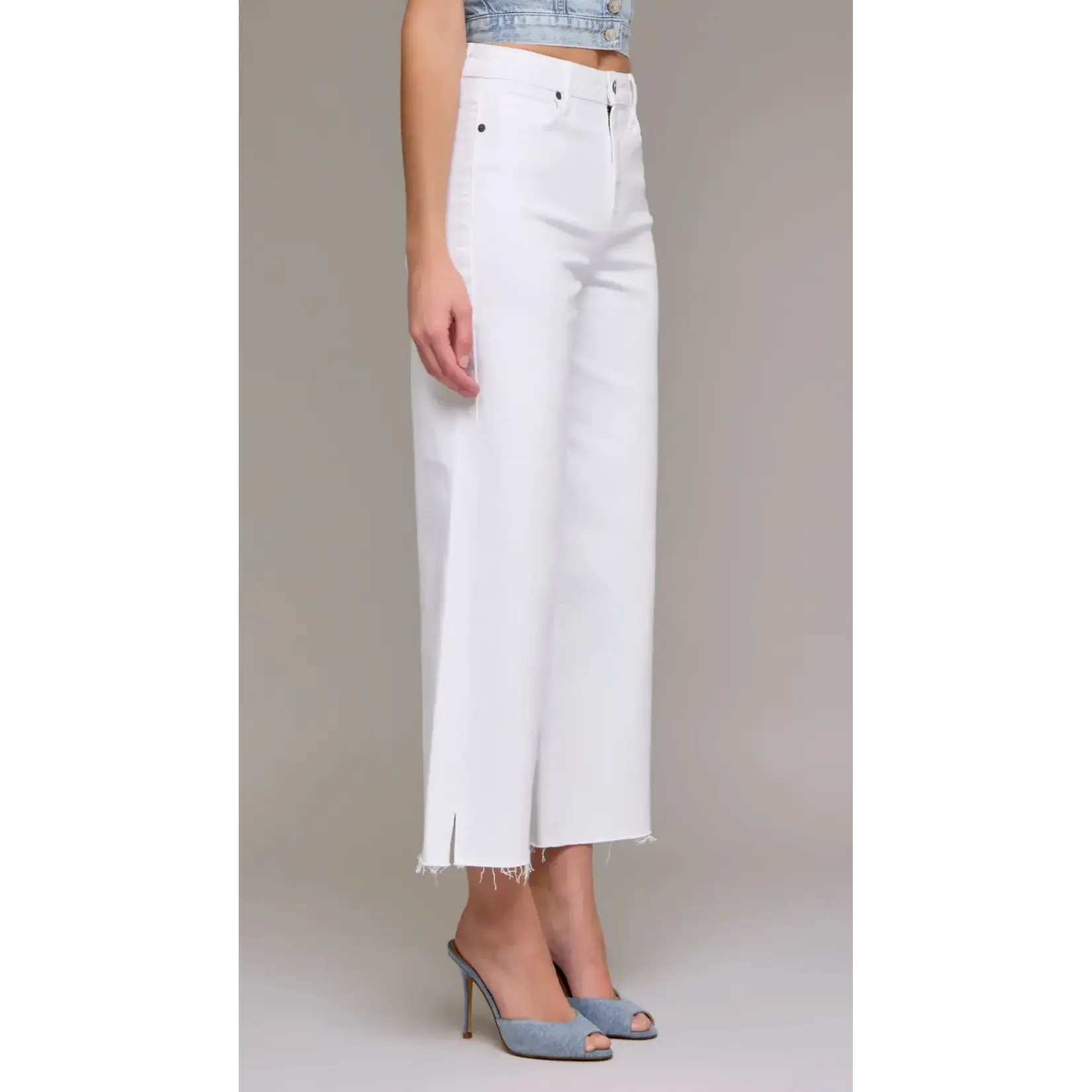 HIDDEN CLEAN CROPPED WIDE LEG JEANS