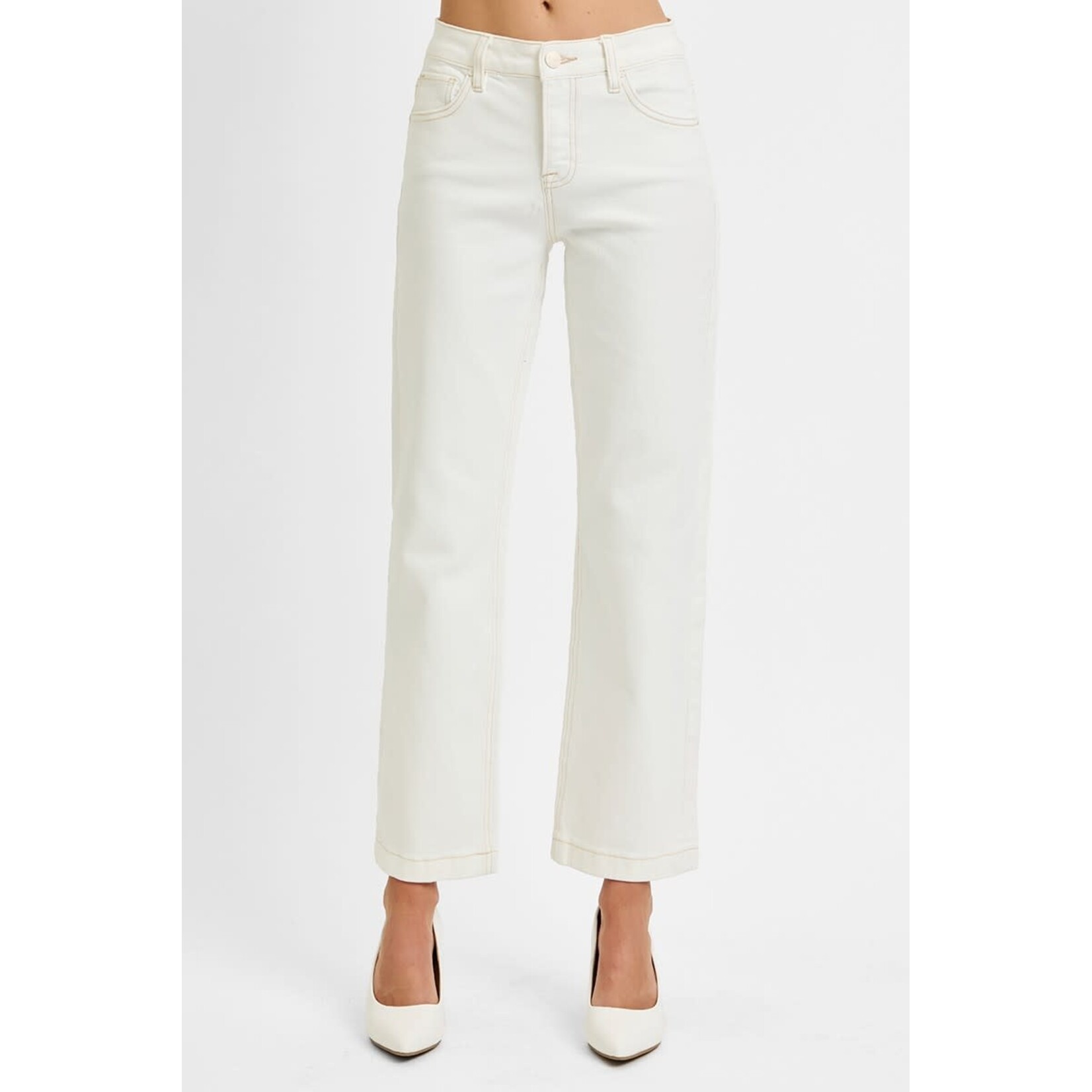 MID RISE ANKLE STRAIGHT JEANS