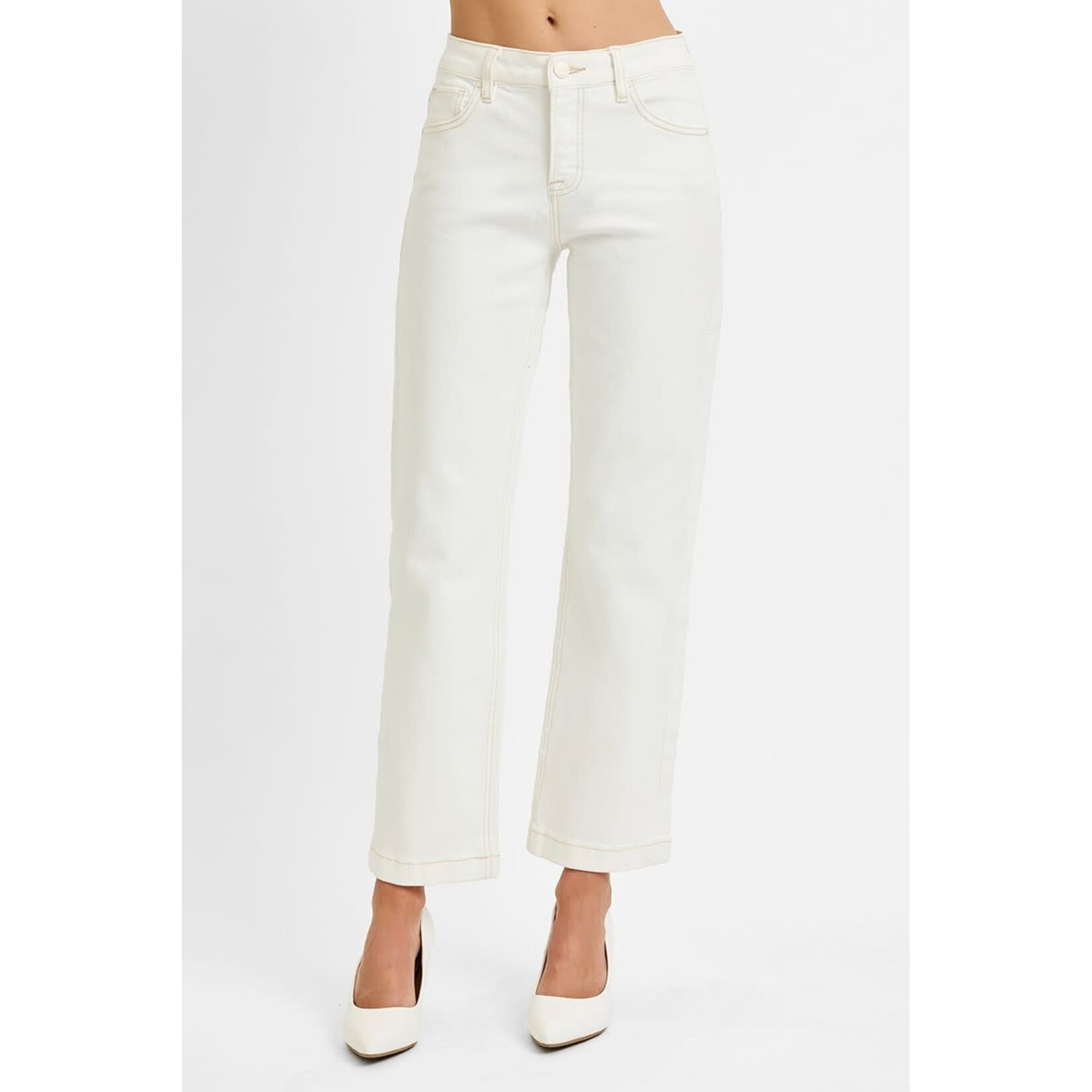 MID RISE ANKLE STRAIGHT JEANS