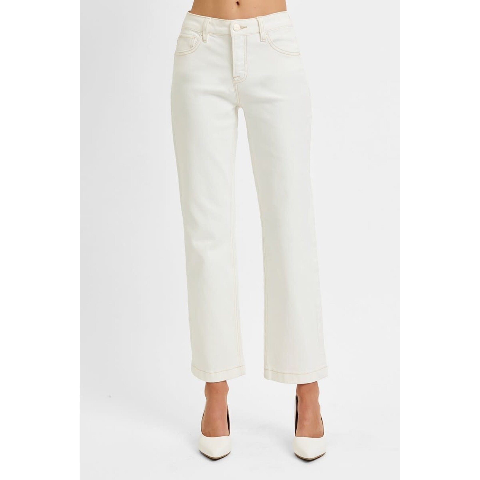 MID RISE ANKLE STRAIGHT JEANS
