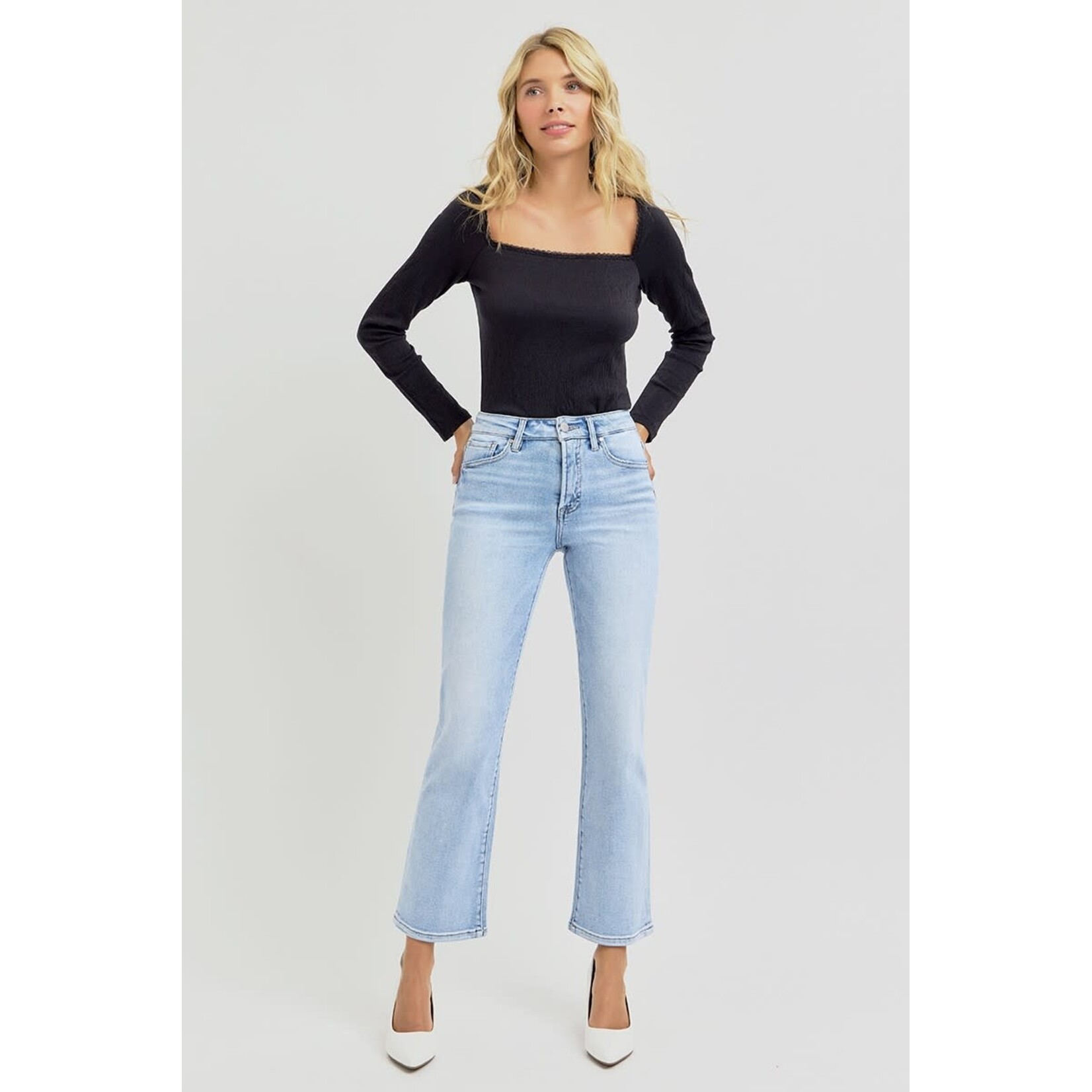 HIGH RISE CROP STRAIGHT JEANS