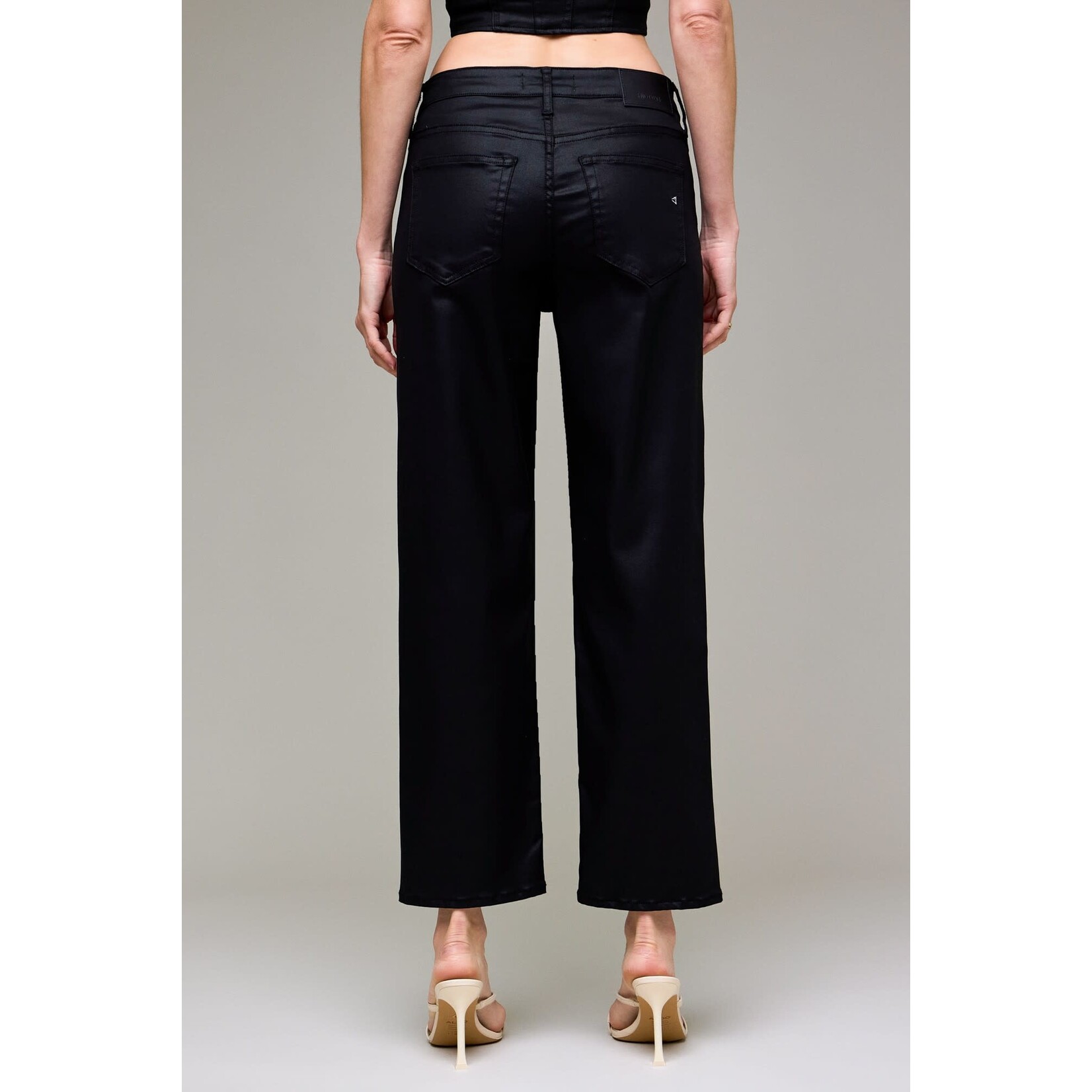 HIDDEN HIGH RISE STRAIGHT LEG COATED JEANS