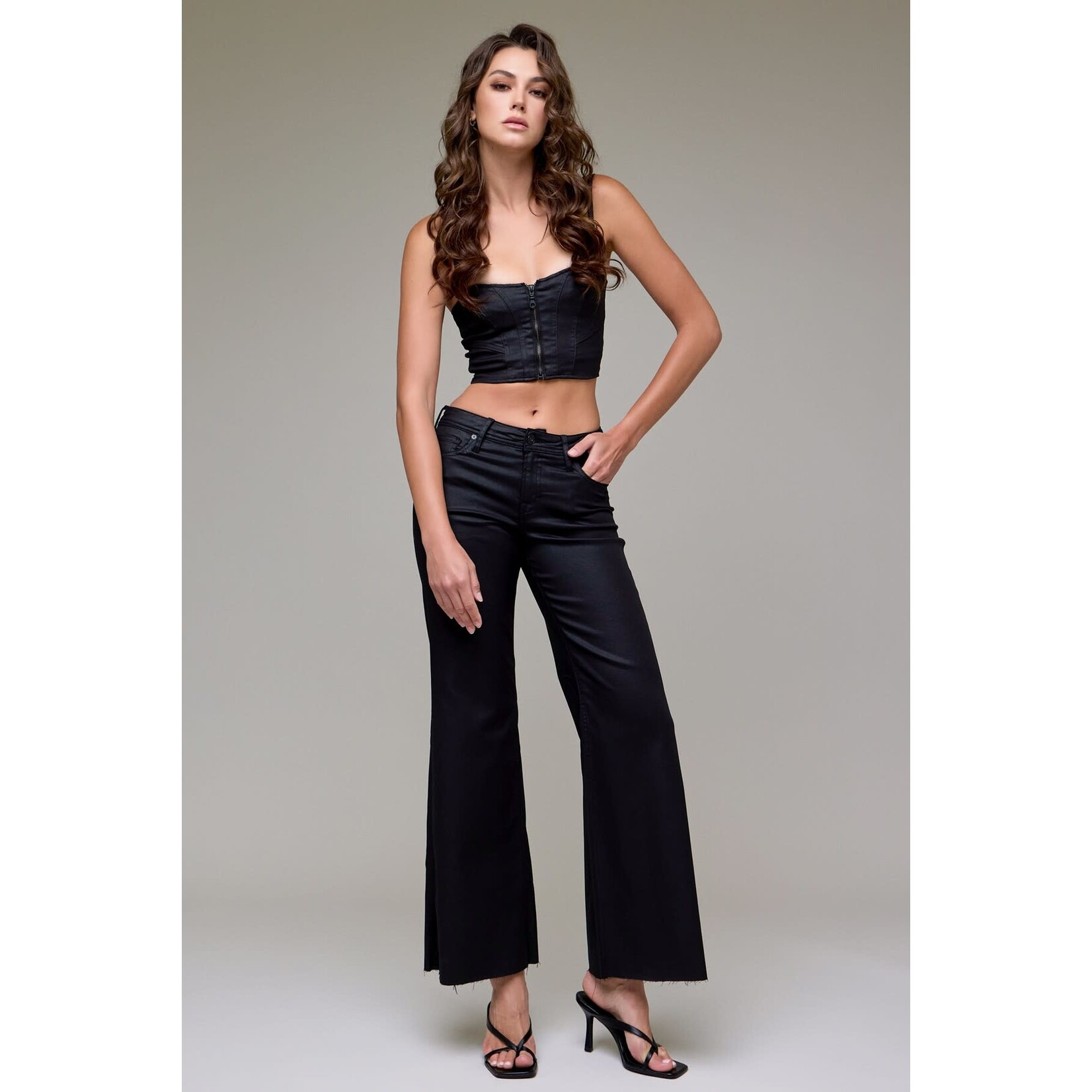 HIDDEN LOW RISE COATED COMFORT FLARE JEAN