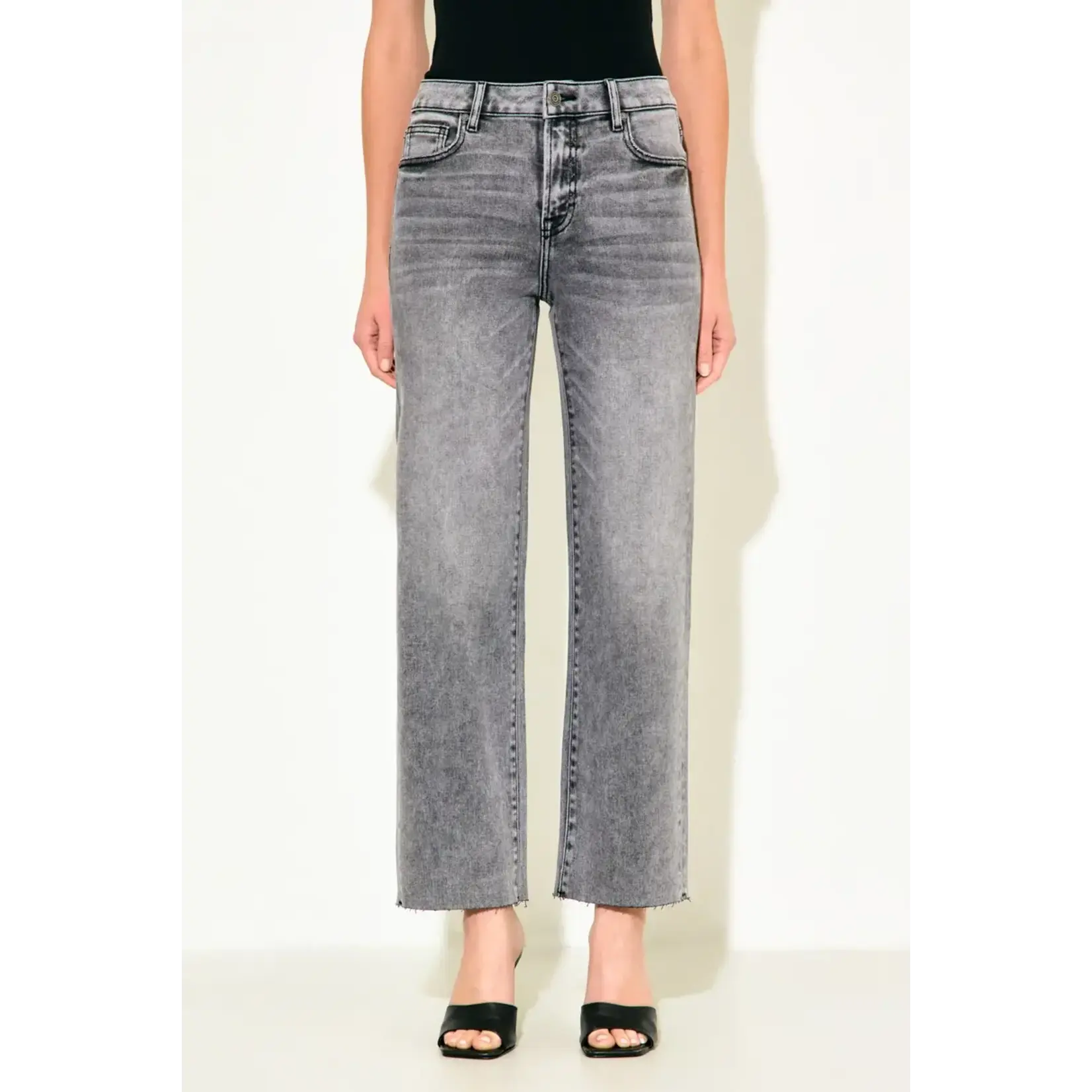 HIDDEN WASHED GREY CLASSIC STRAIGHT WITH CLEAN CUT HEM