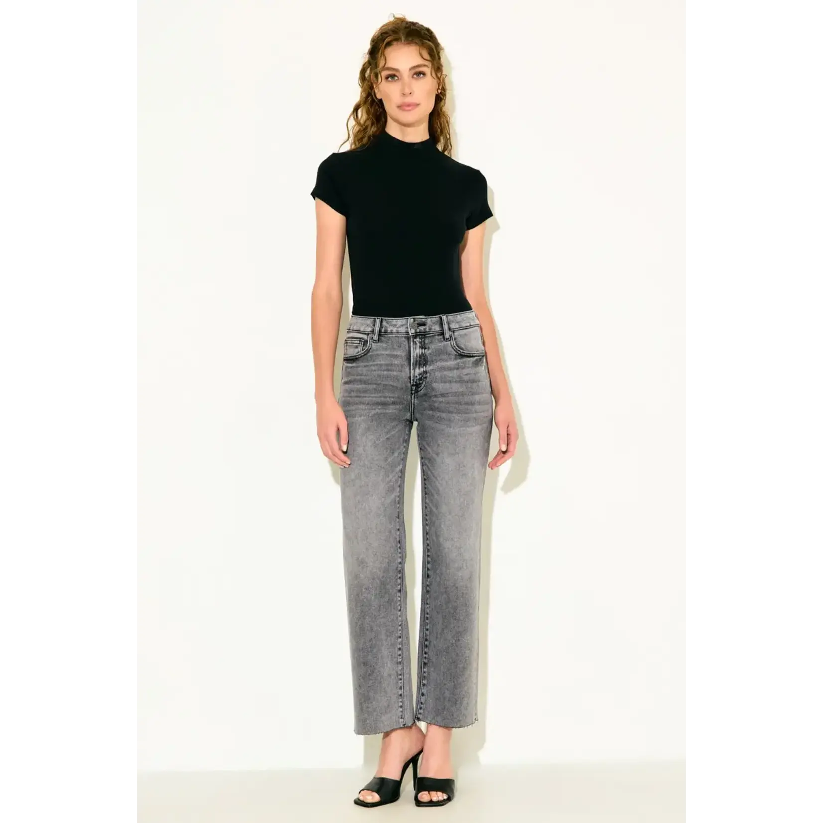 HIDDEN WASHED GREY CLASSIC STRAIGHT WITH CLEAN CUT HEM