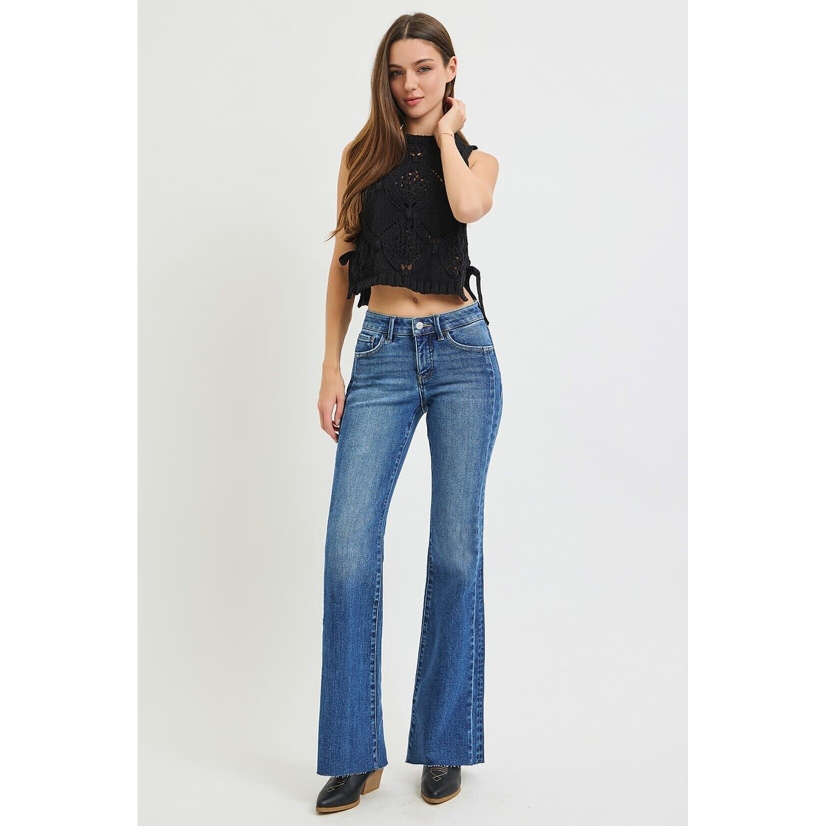 RISEN RISEN MID RISE FLARE JEANS