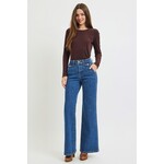 RISEN RISEN HIGH RISE WIDE FLARE FRONT FLAP DETAIL JEANS