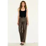 HIDDEN HIDDEN COATED BROWN HIGH RISE CLASSIC STRAIGHT
