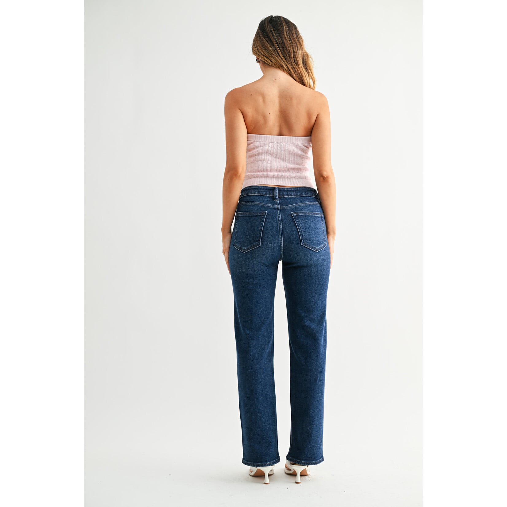 Just black denim/just usa JUST BLACK DENIM DARK WASH STRAIGHT LEG JEAN